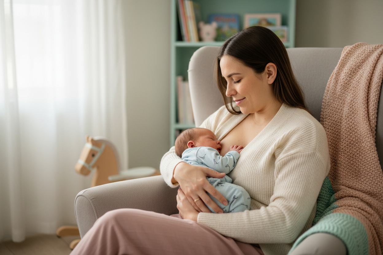 How do you create a cosy breastfeeding space at home?