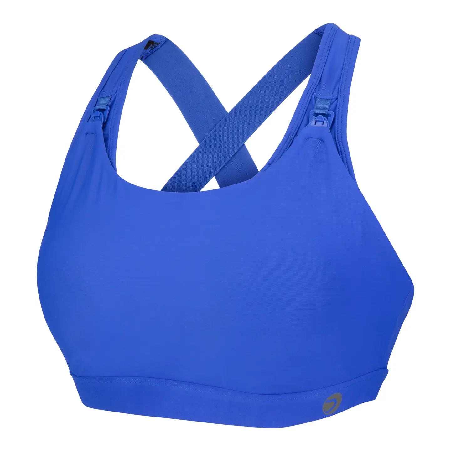 Blue sports bra on a white background