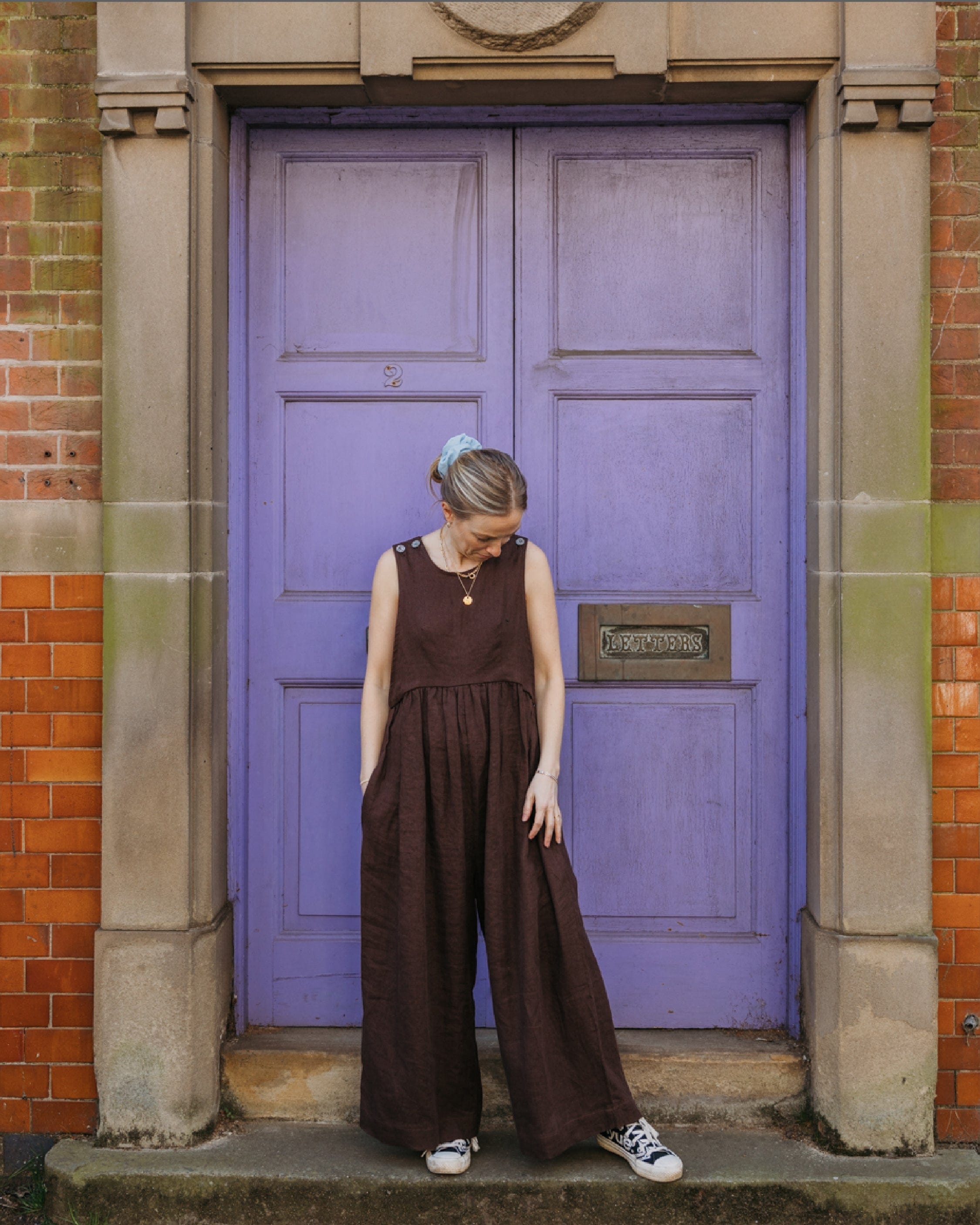 Ada Jumpsuit - Chocolate Brown Linen