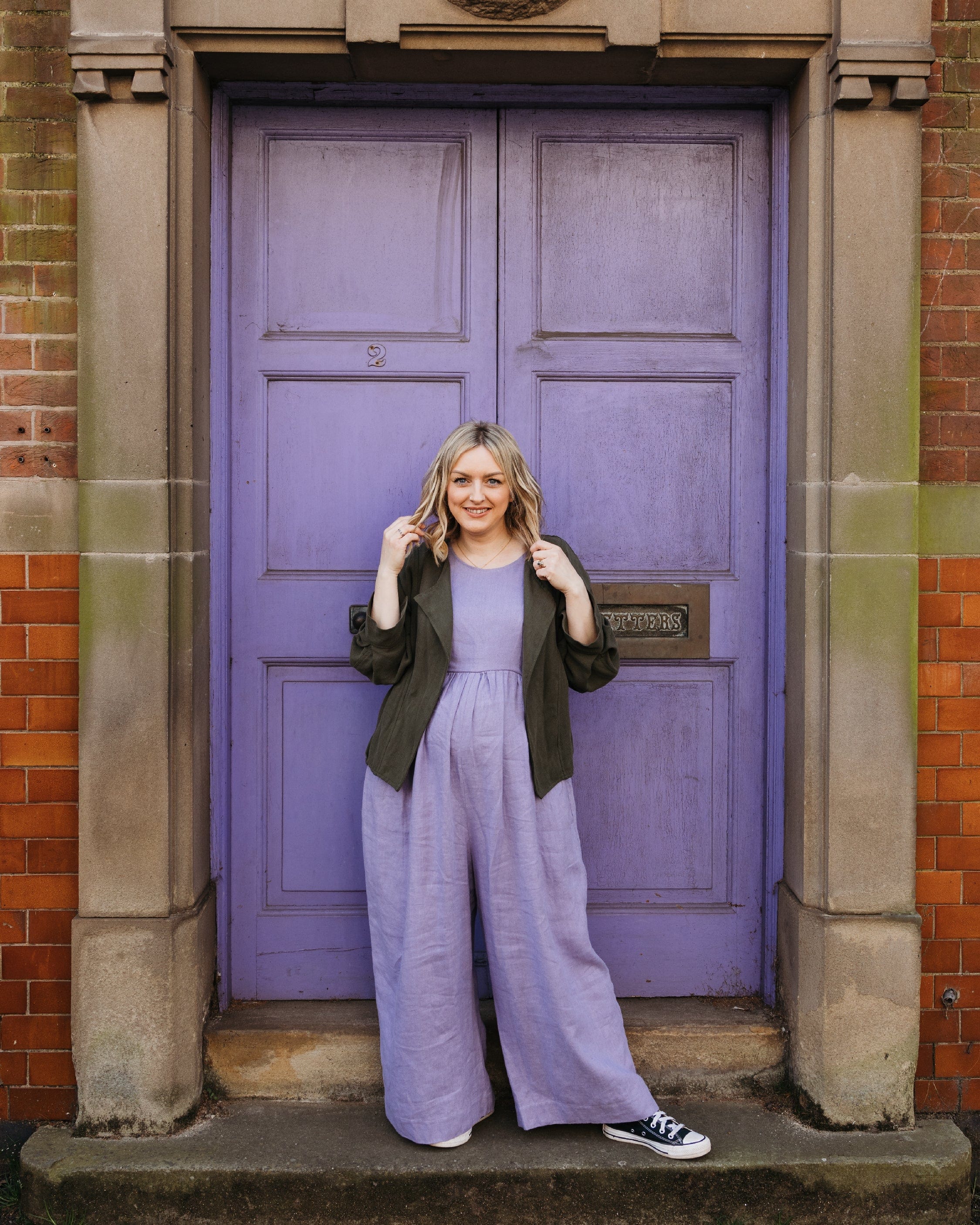 Ada Jumpsuit - Lavender Linen