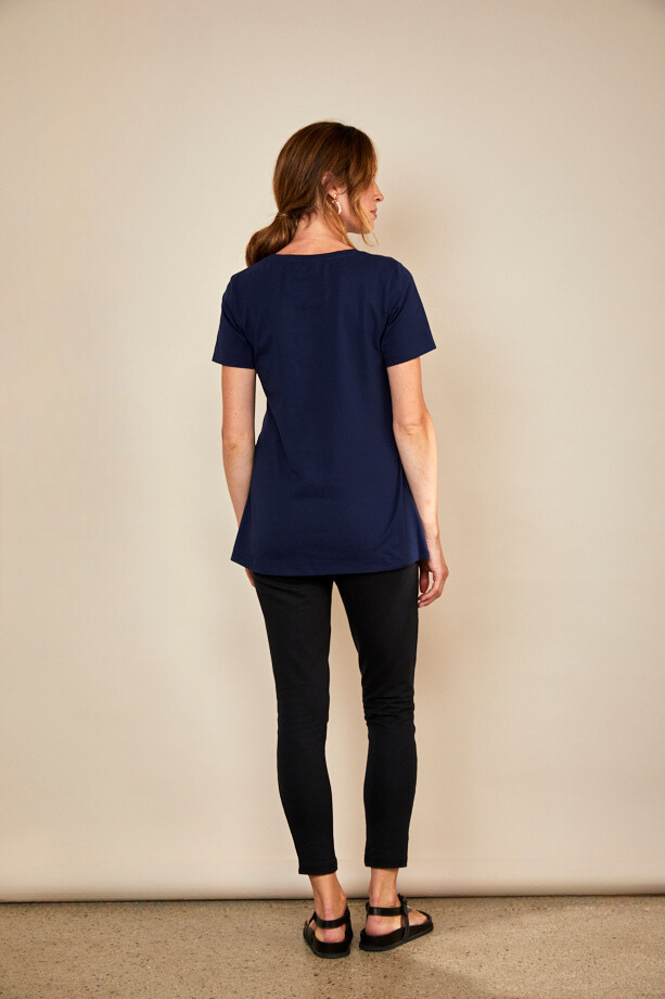 White Black Spots Nursing Vest — back view, Bshirt spot print nursing vest UK | Latchette