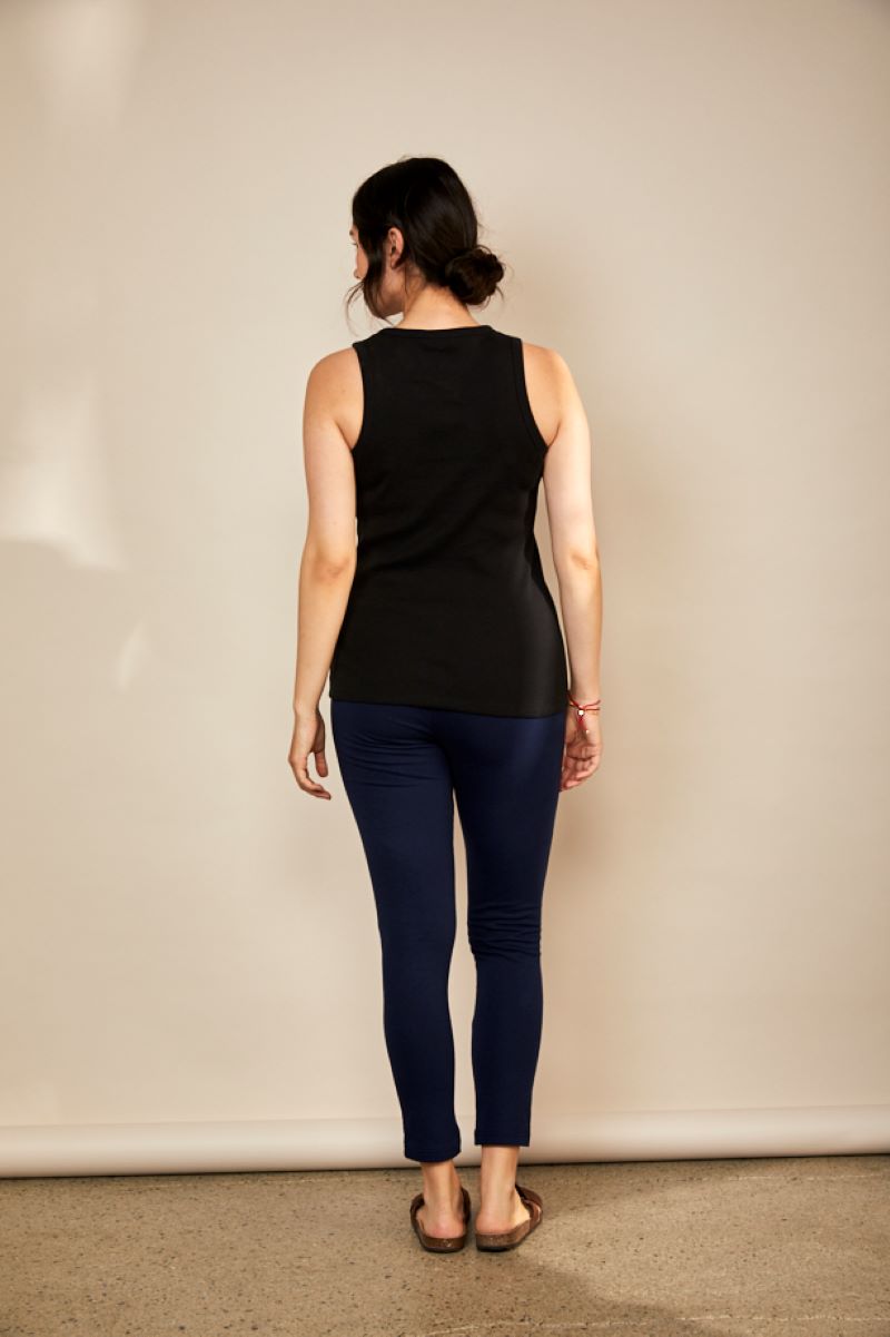 Nursing Rib Racer Vest - Black