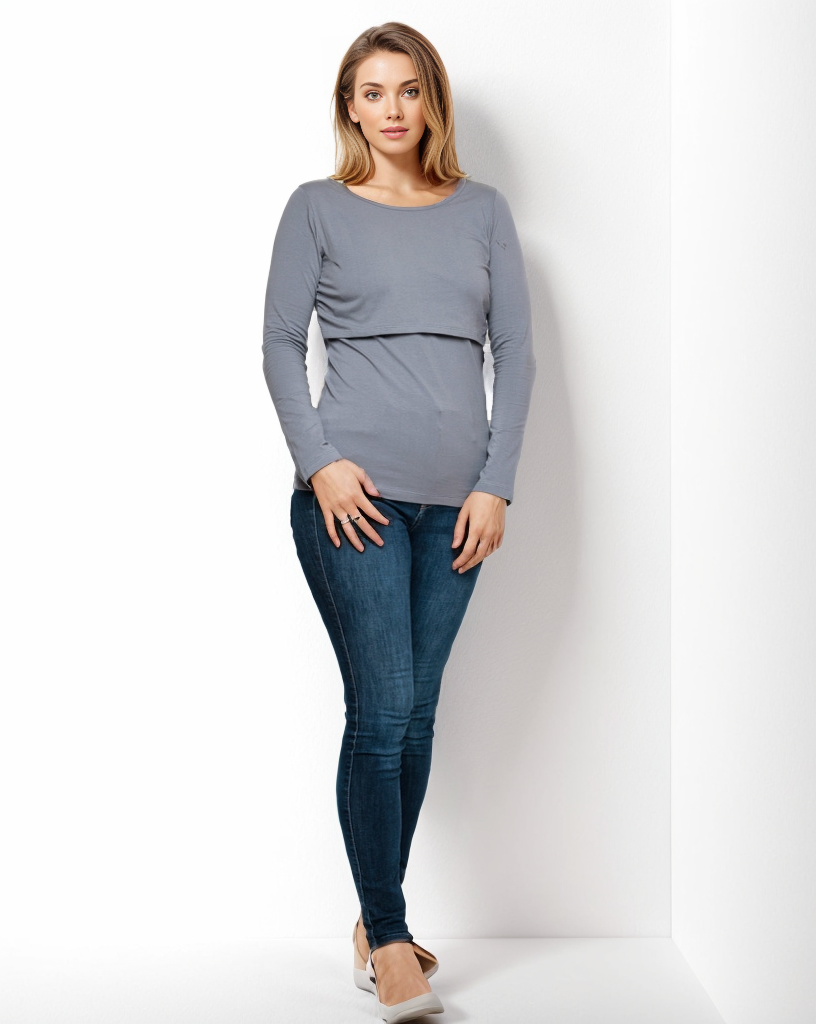 Nursing long sleeve t-shirt - Grey