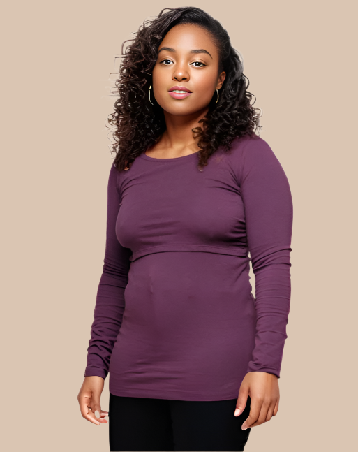 Nursing long sleeve t-shirt - Plum