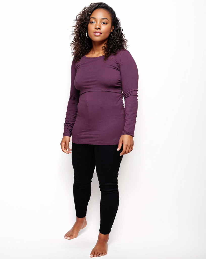 Nursing long sleeve t-shirt - Plum