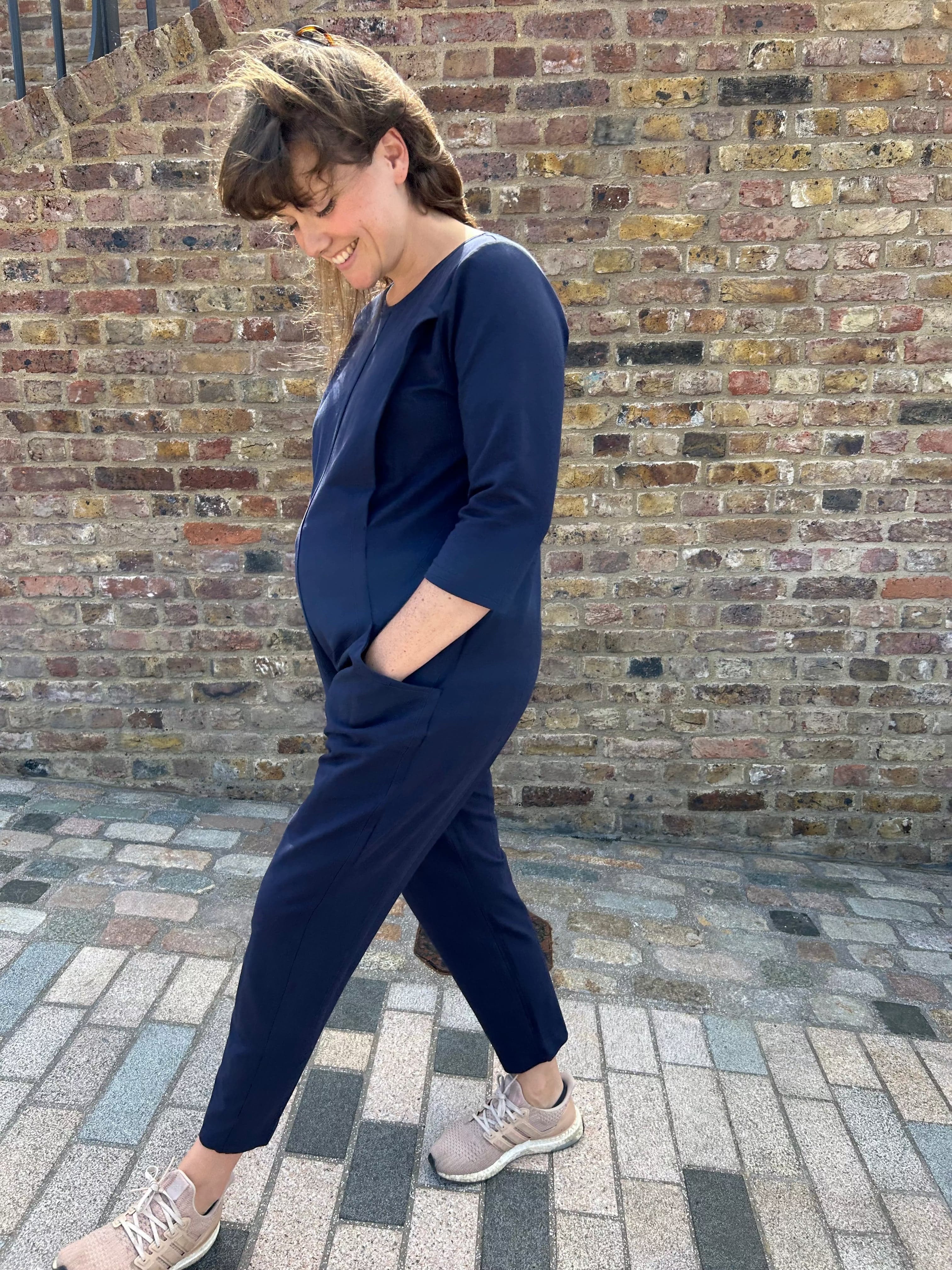 Etta Jumpsuit - Navy Blue French Terry