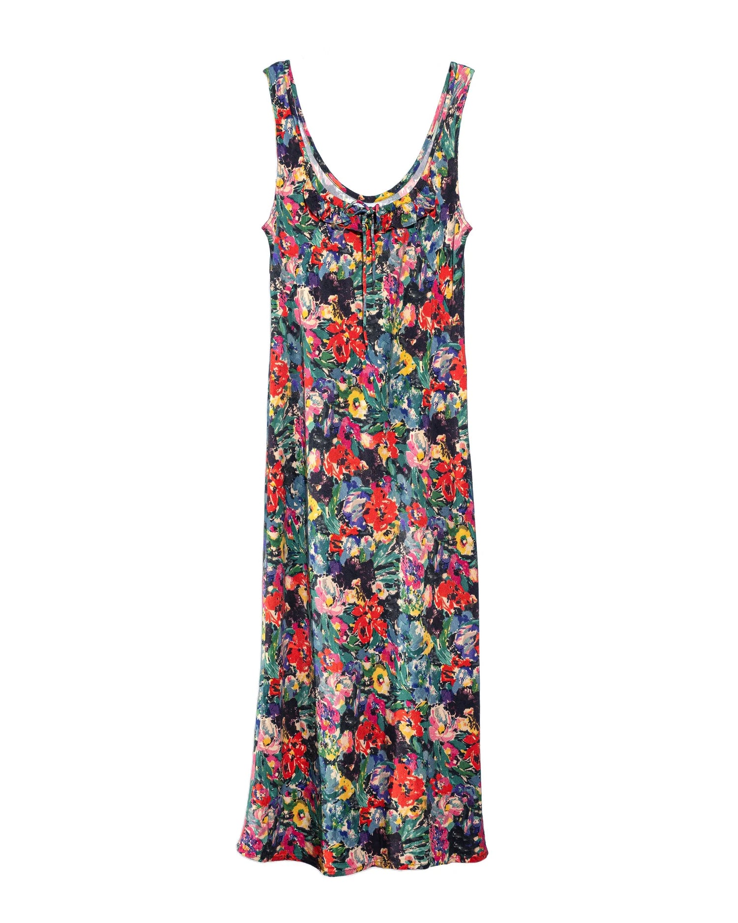 Dali Midi Dress — full length view in vintage floral viscose, maternity and nursing dress | Latchette