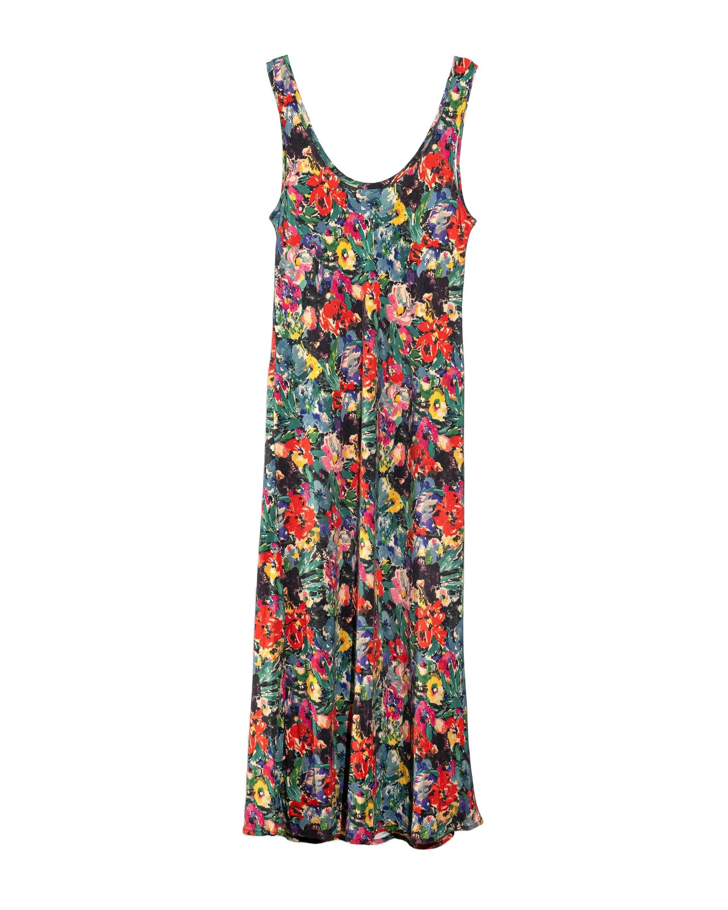 Dali Midi Dress vintage floral — lifestyle shot, styled with sandals and cardie | Nomadic Mother | Latchette