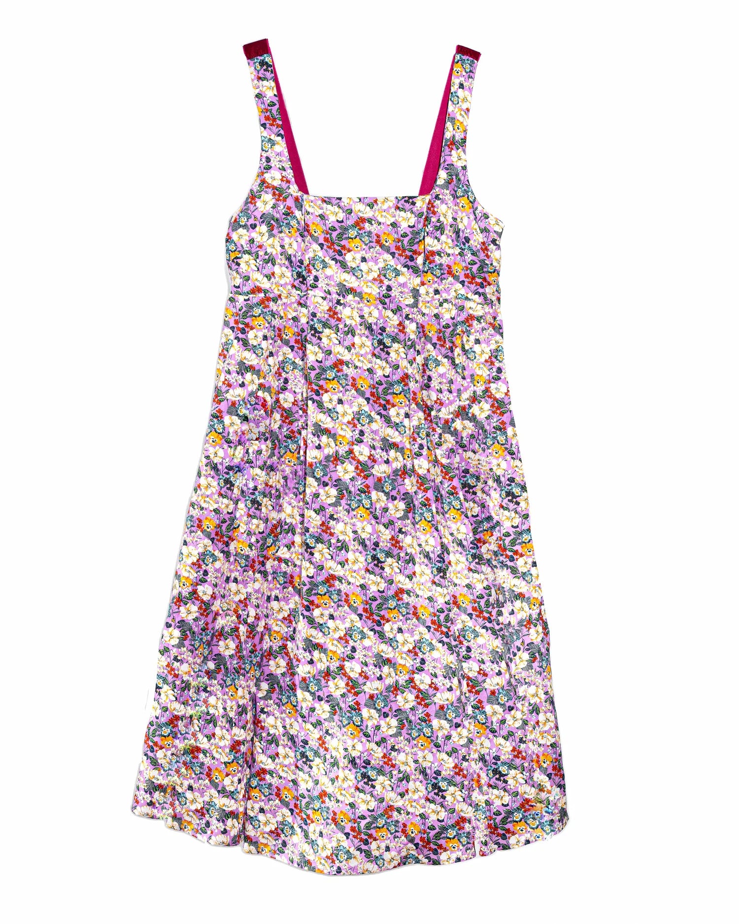Megan Midi Dress lilac ditsy floral — lifestyle shot, worn in pregnancy to 40+ weeks | Latchette