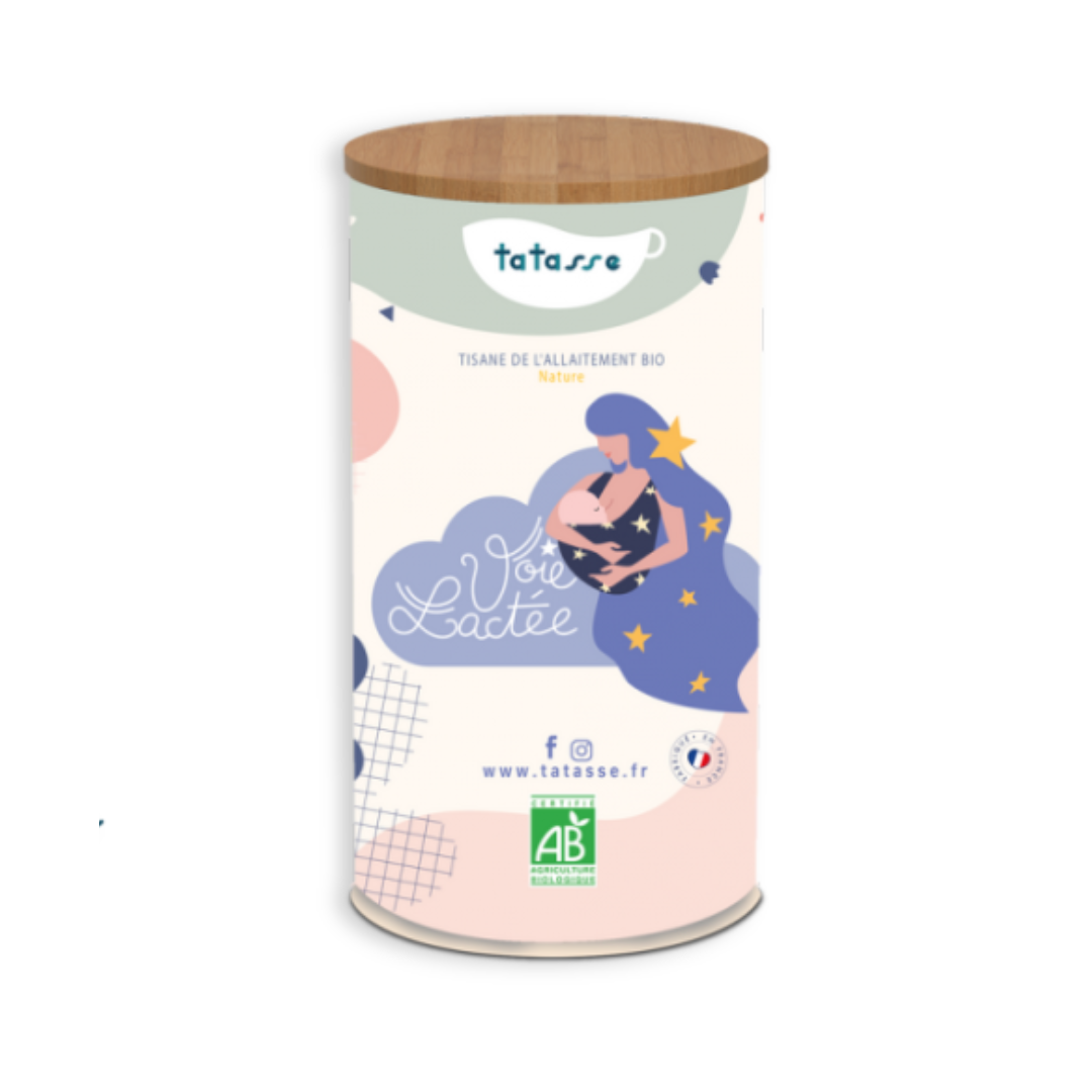 Tatasse metal box organic lactation tea with fennel, anise, and cumin – natural breastfeeding support blend