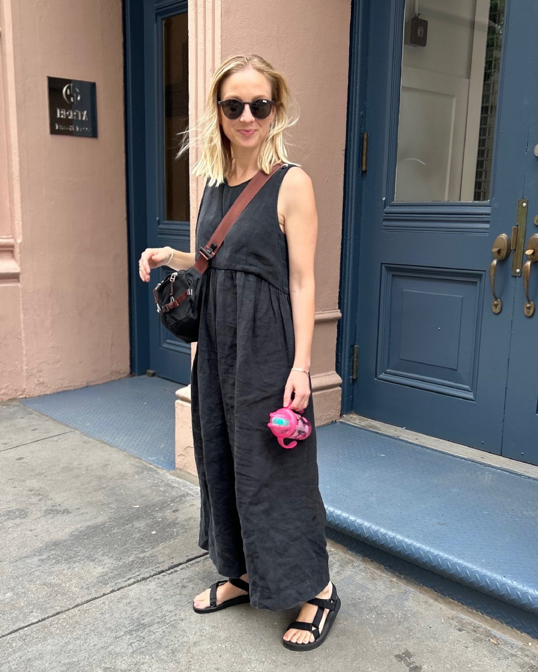 Ada Jumpsuit - Black Linen