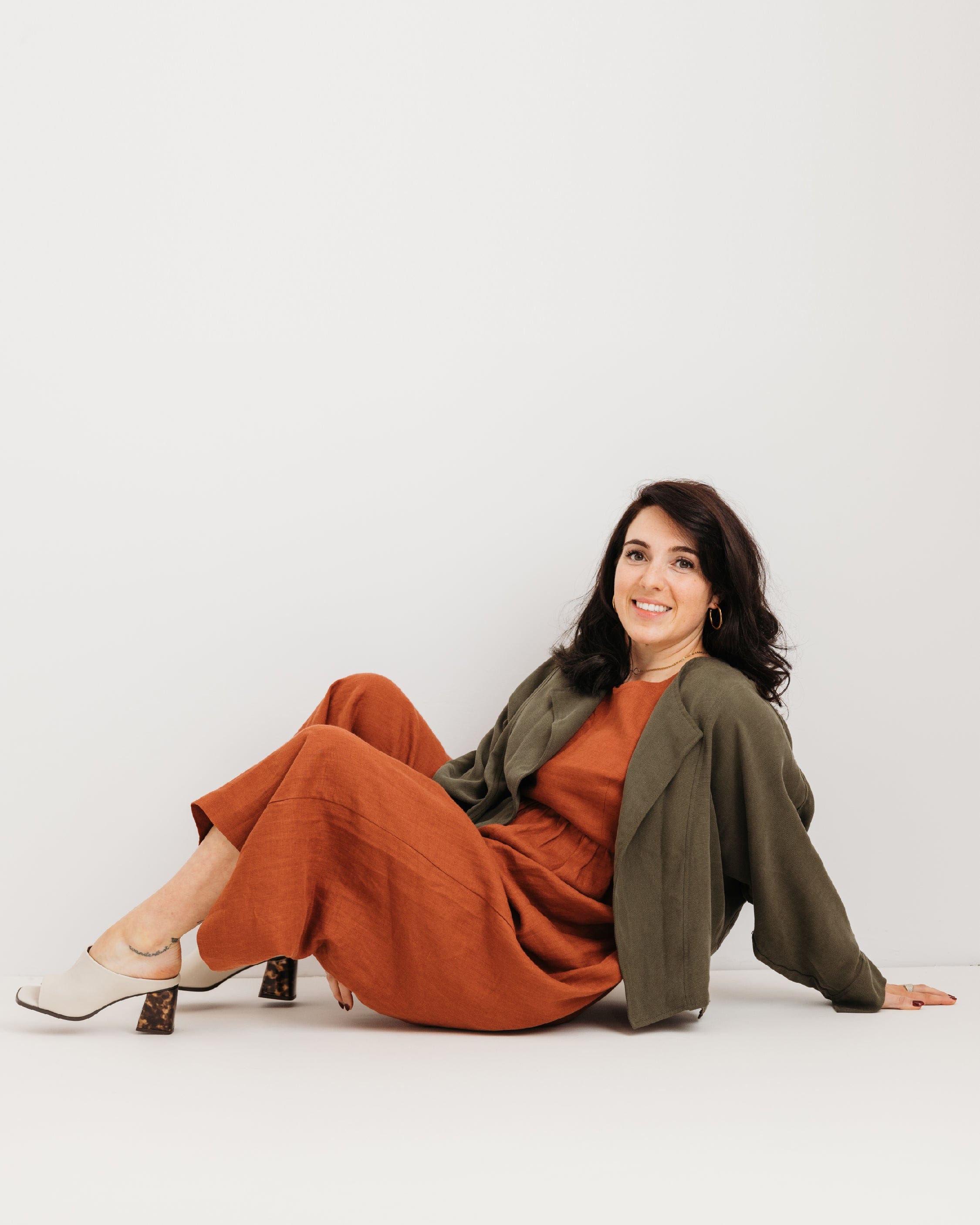 Ada Jumpsuit - Burnt Orange Linen