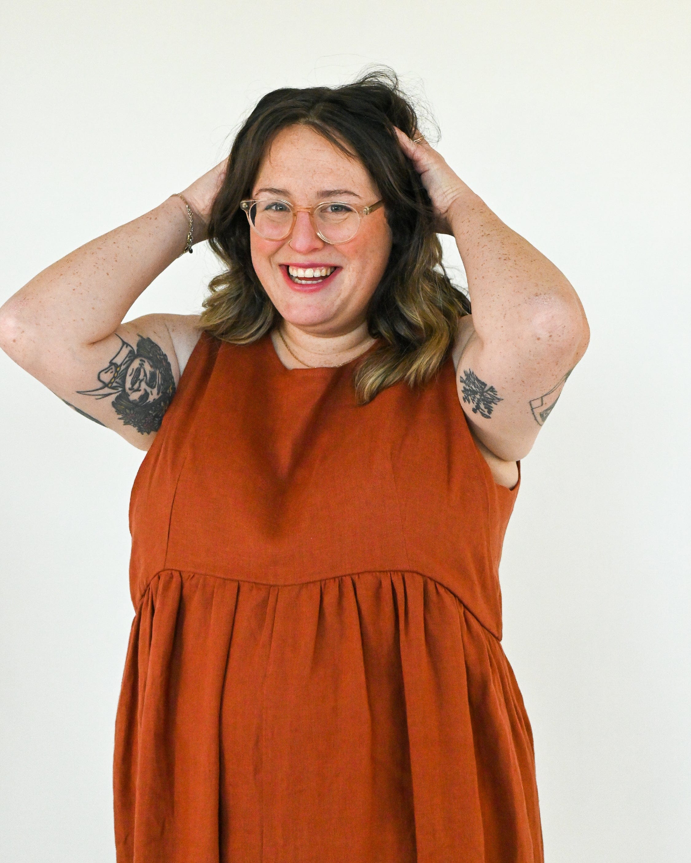 Ada Jumpsuit - Burnt Orange Linen