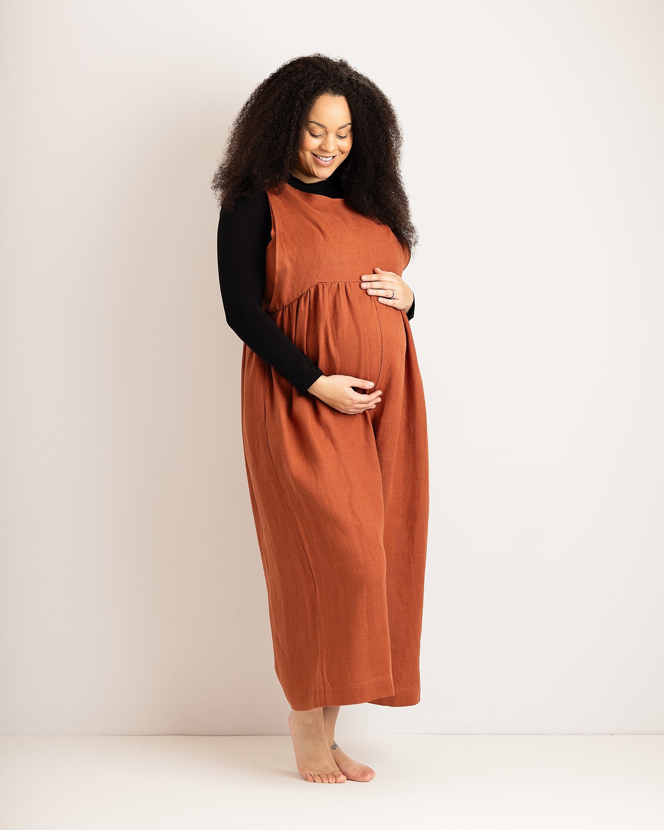 Ada Jumpsuit - Burnt Orange Linen