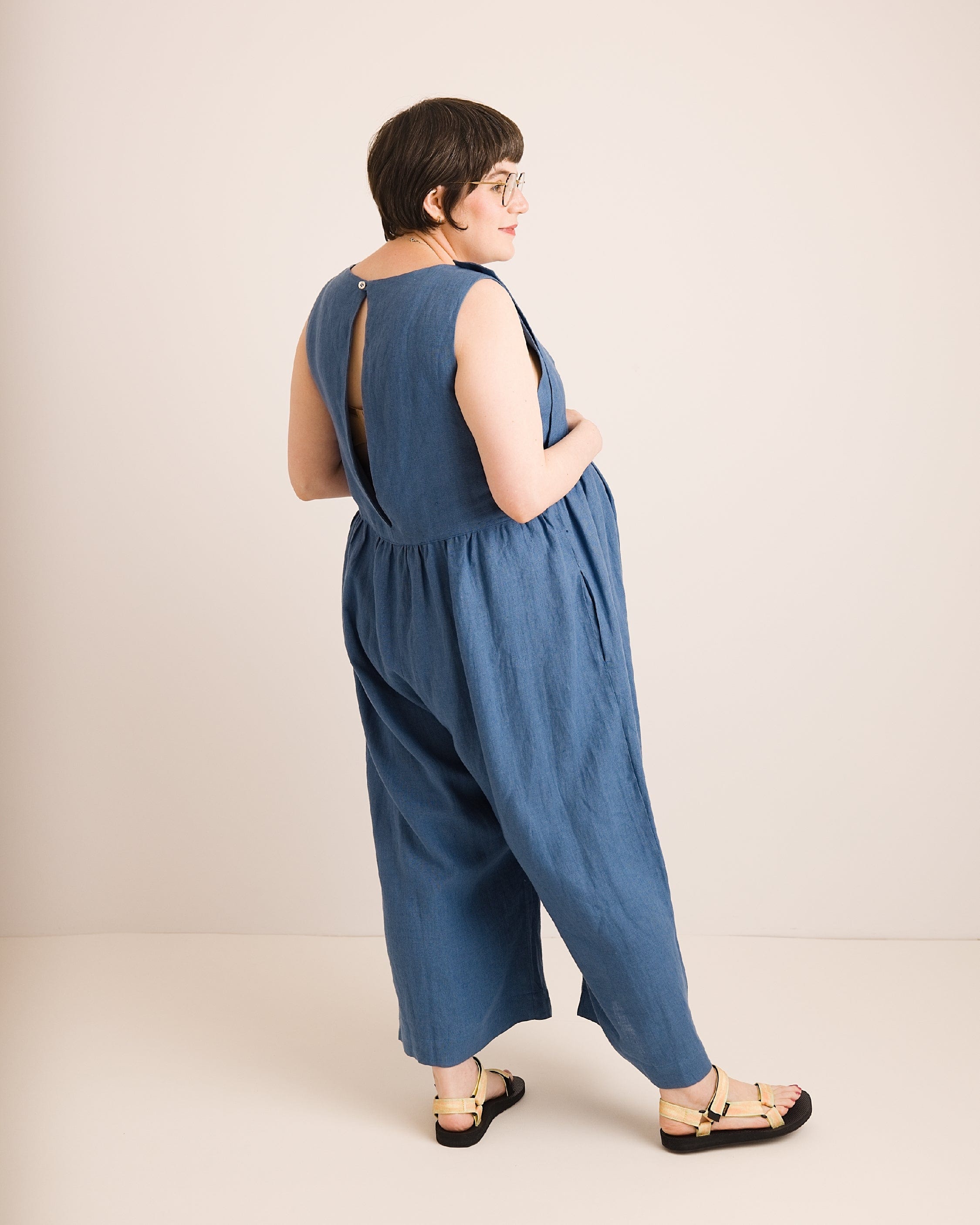 Ada Jumpsuit - Aegean Blue Linen