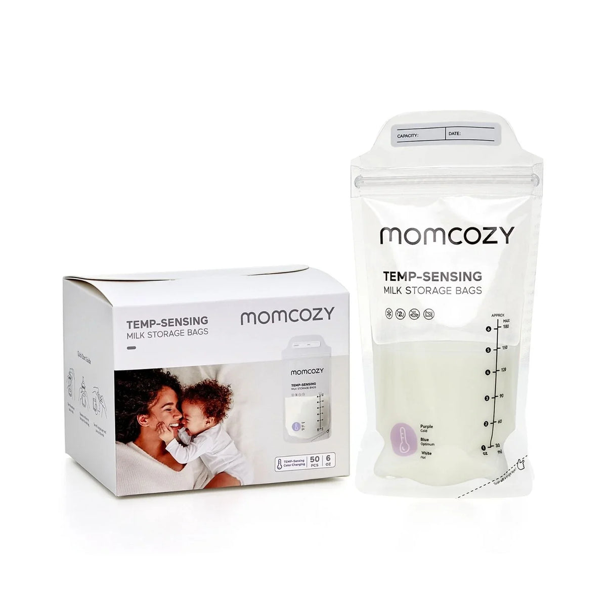 Momcozy Breast Milk Storage Bags 180ml (50 Pack) | Latchette