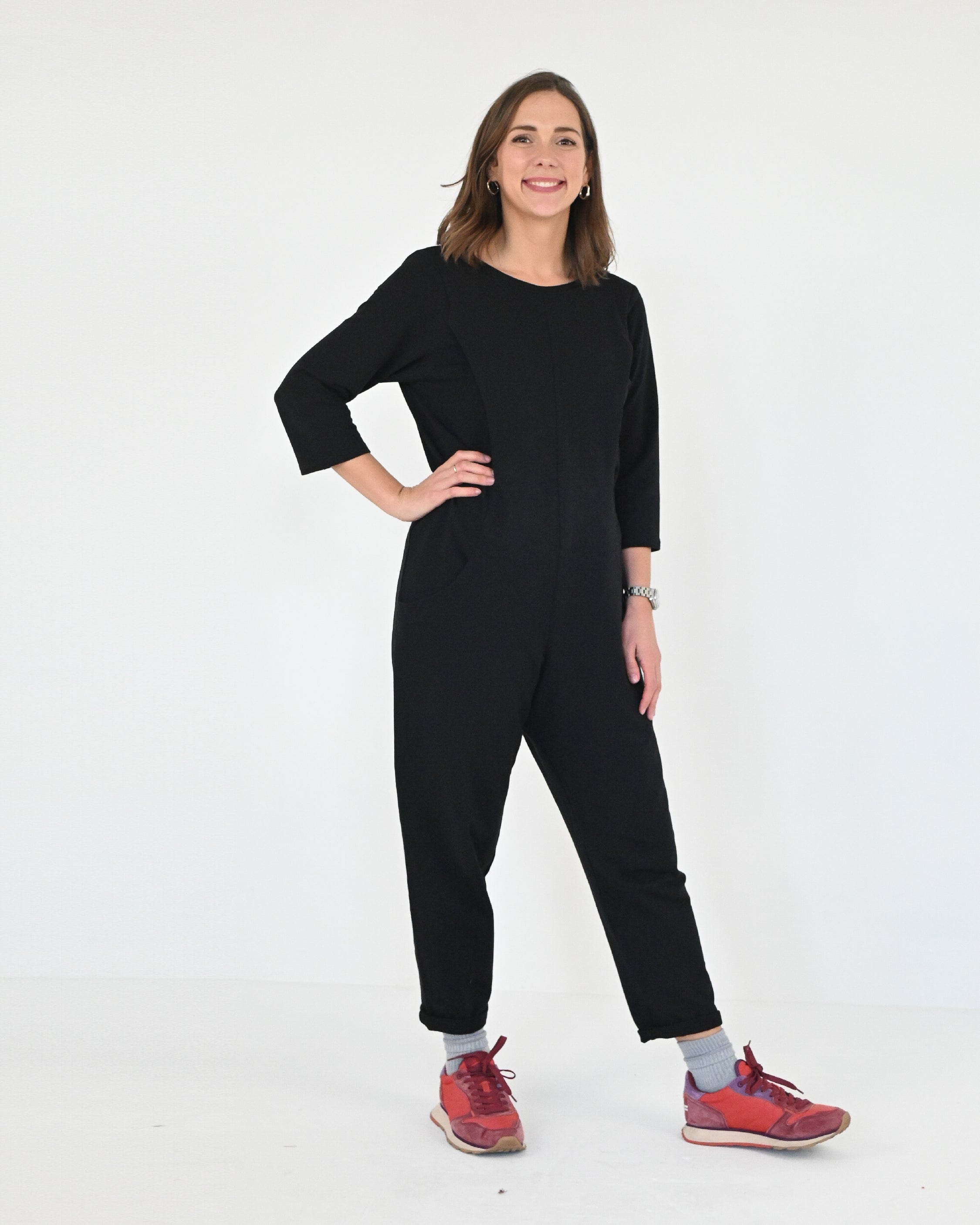 Etta Jumpsuit - Black French Terry