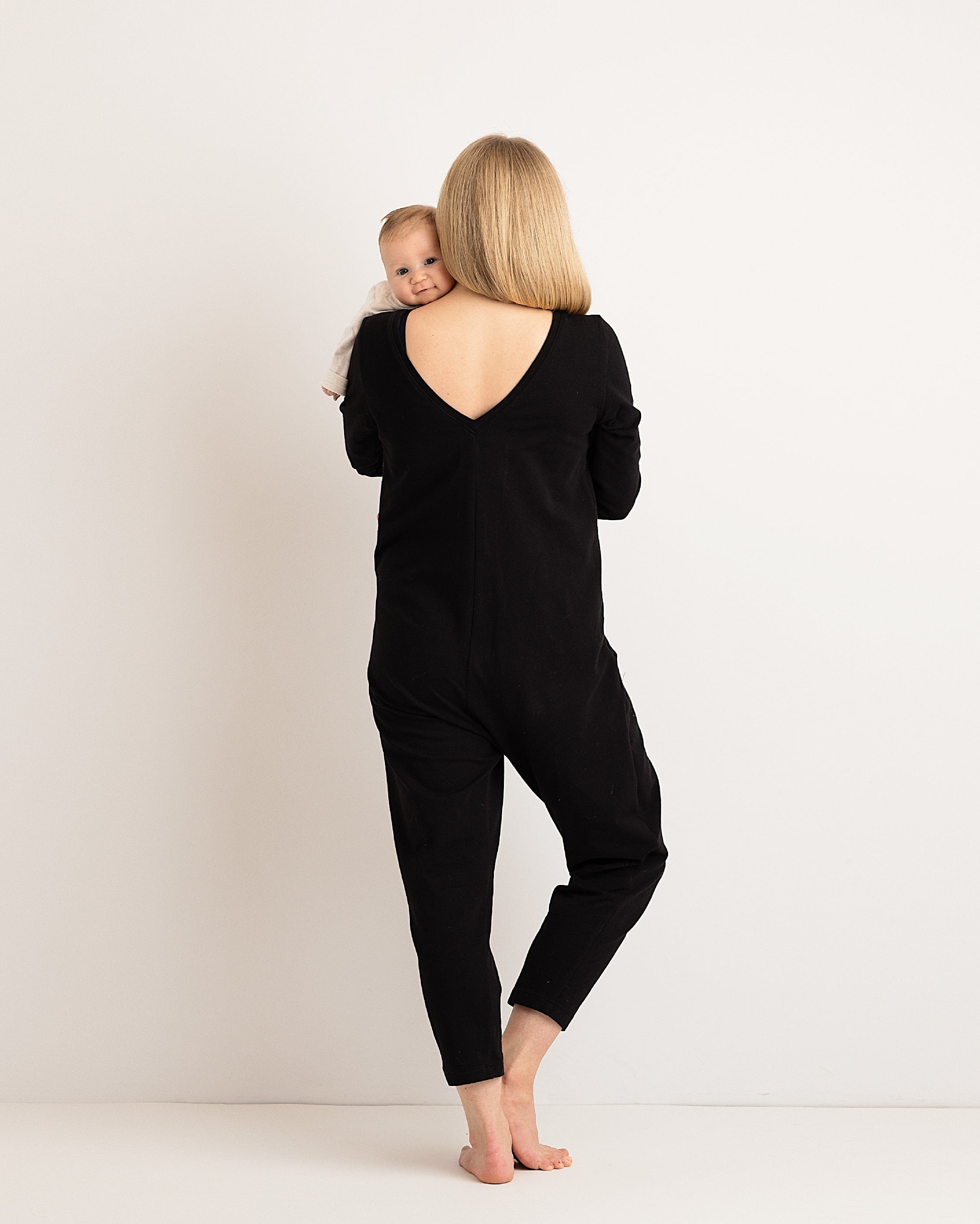 Etta Jumpsuit - Black French Terry
