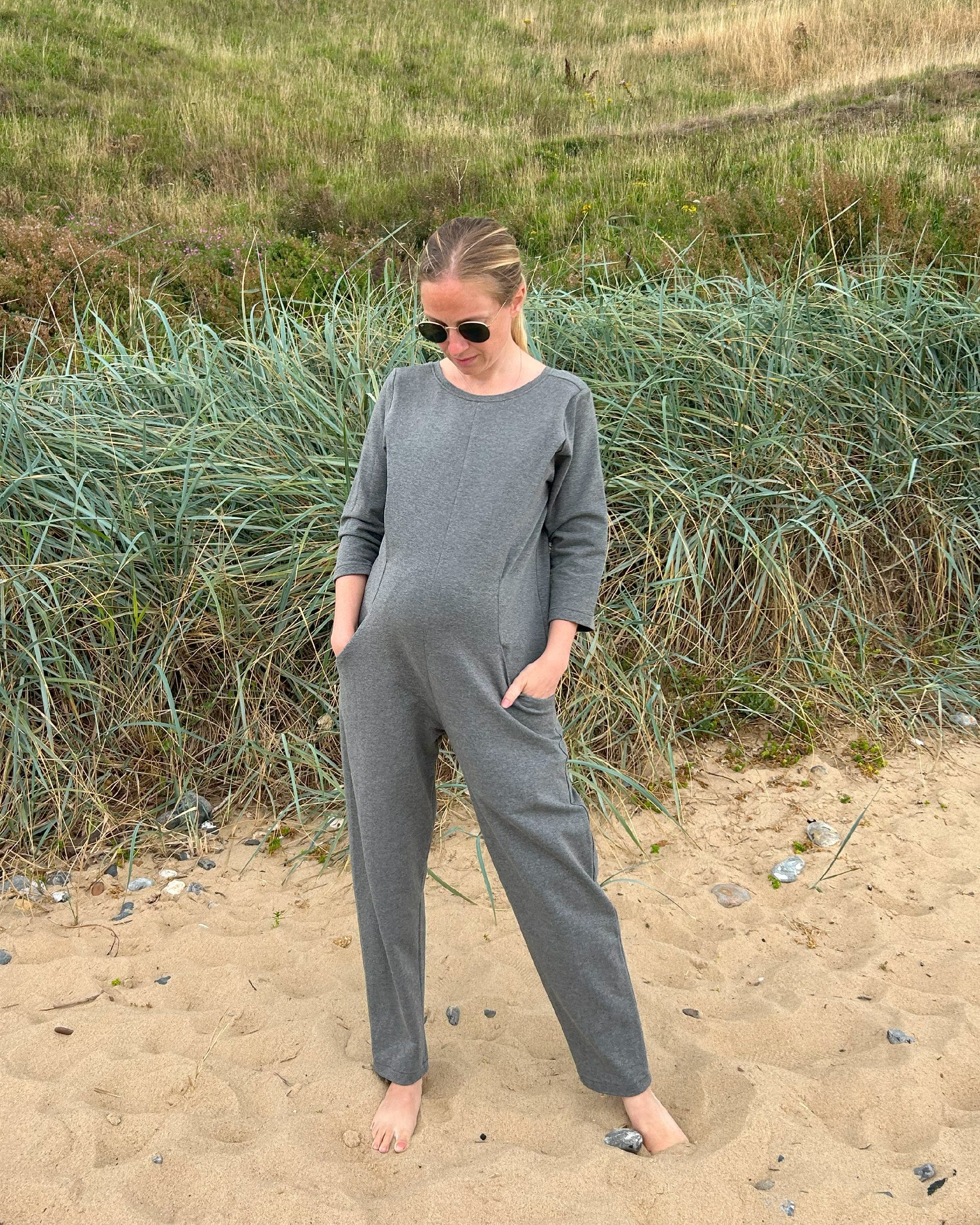 Etta Jumpsuit - Grey French Terry