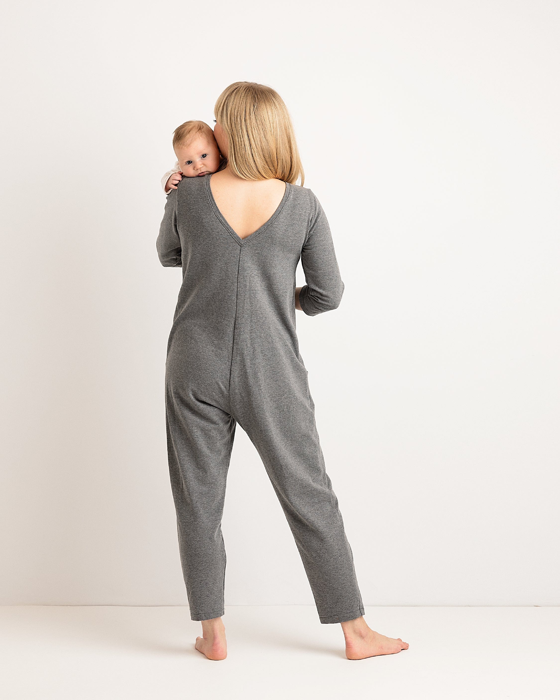 Etta Jumpsuit - Grey French Terry