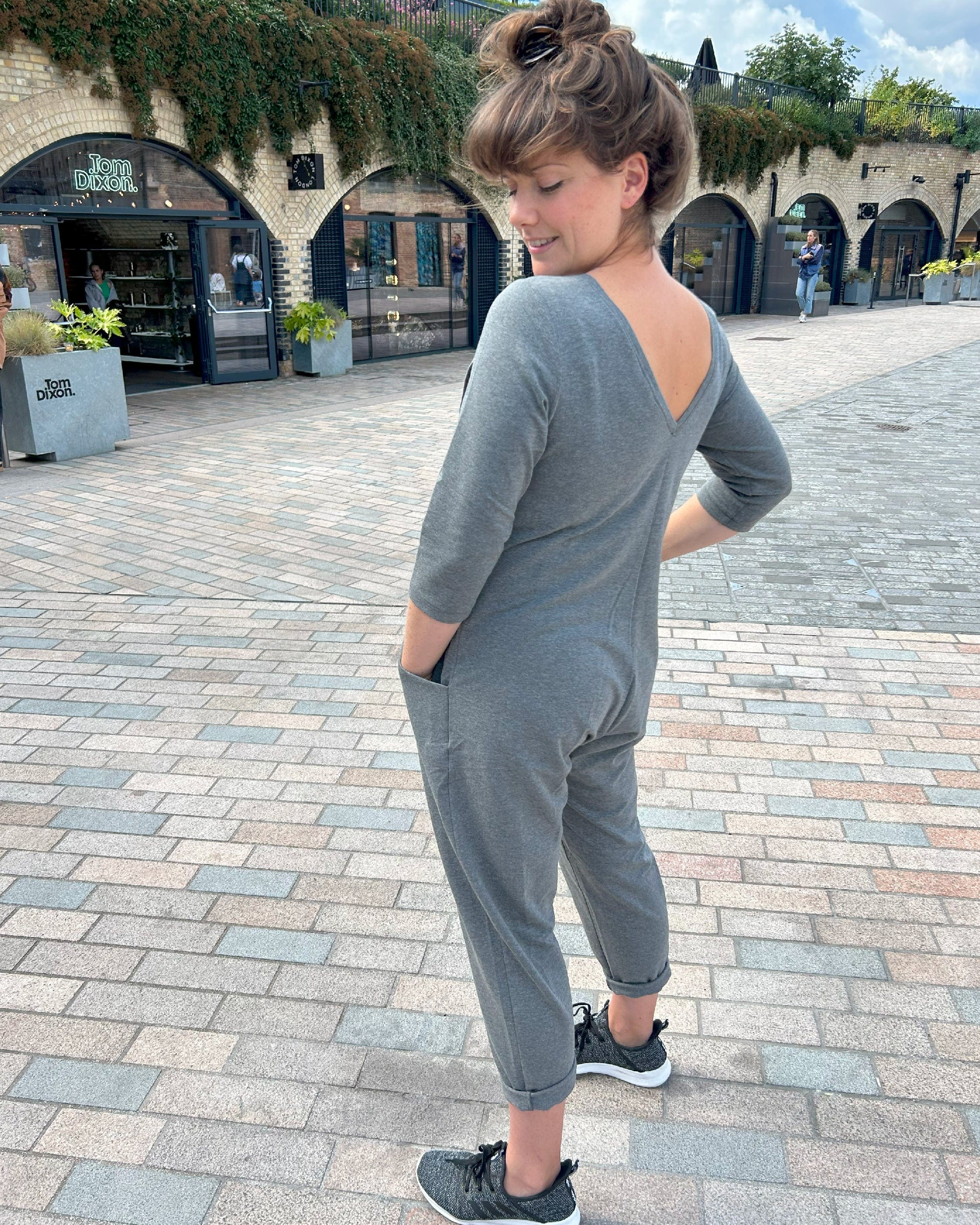 Etta Jumpsuit - Grey French Terry