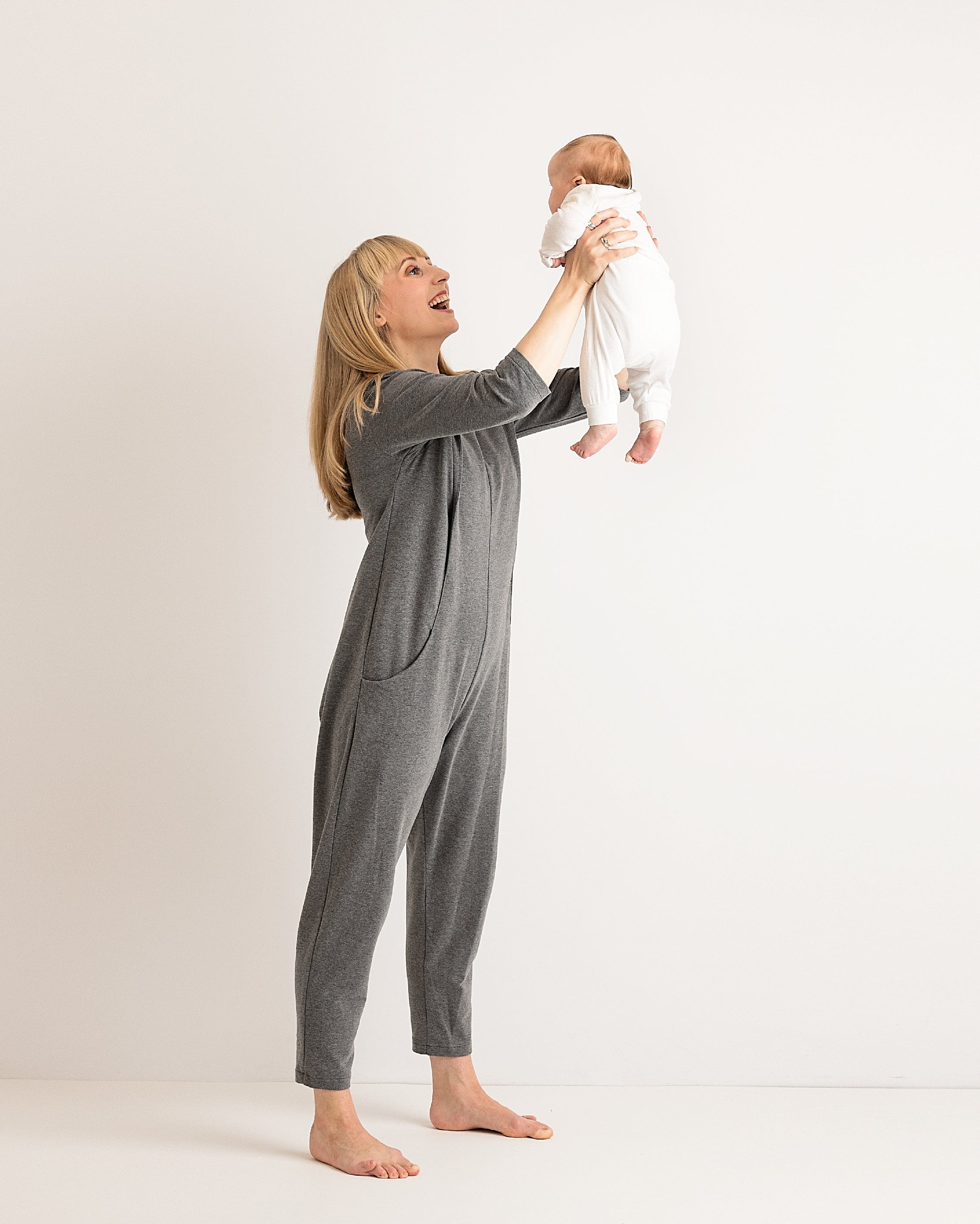 Etta Jumpsuit - Grey French Terry
