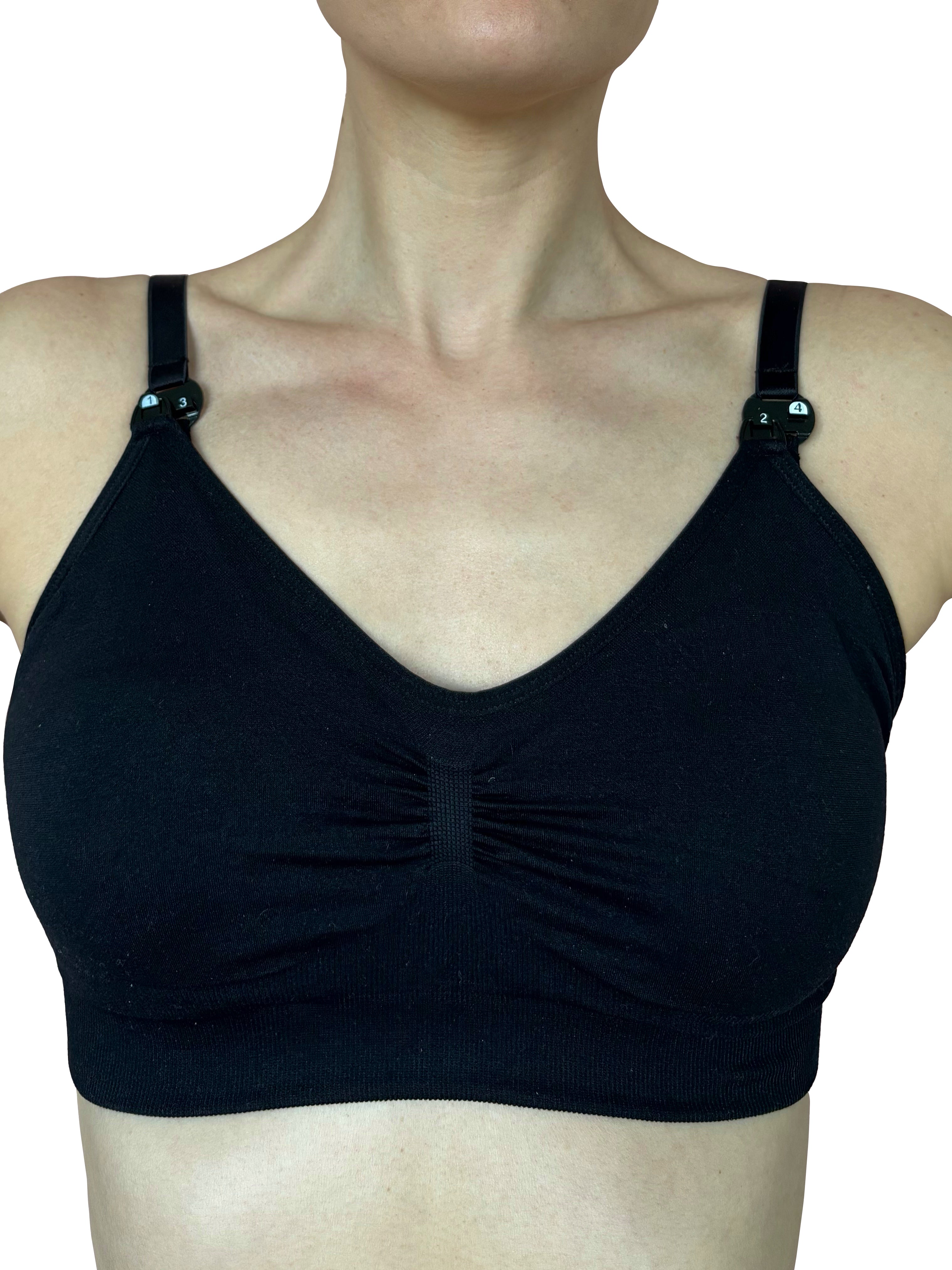 Black bra on a mannequin with a white background