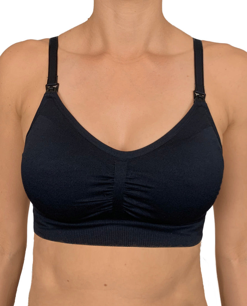 Everyday Seamfree Maternity and Nursing Bra | B to F Cup | Black