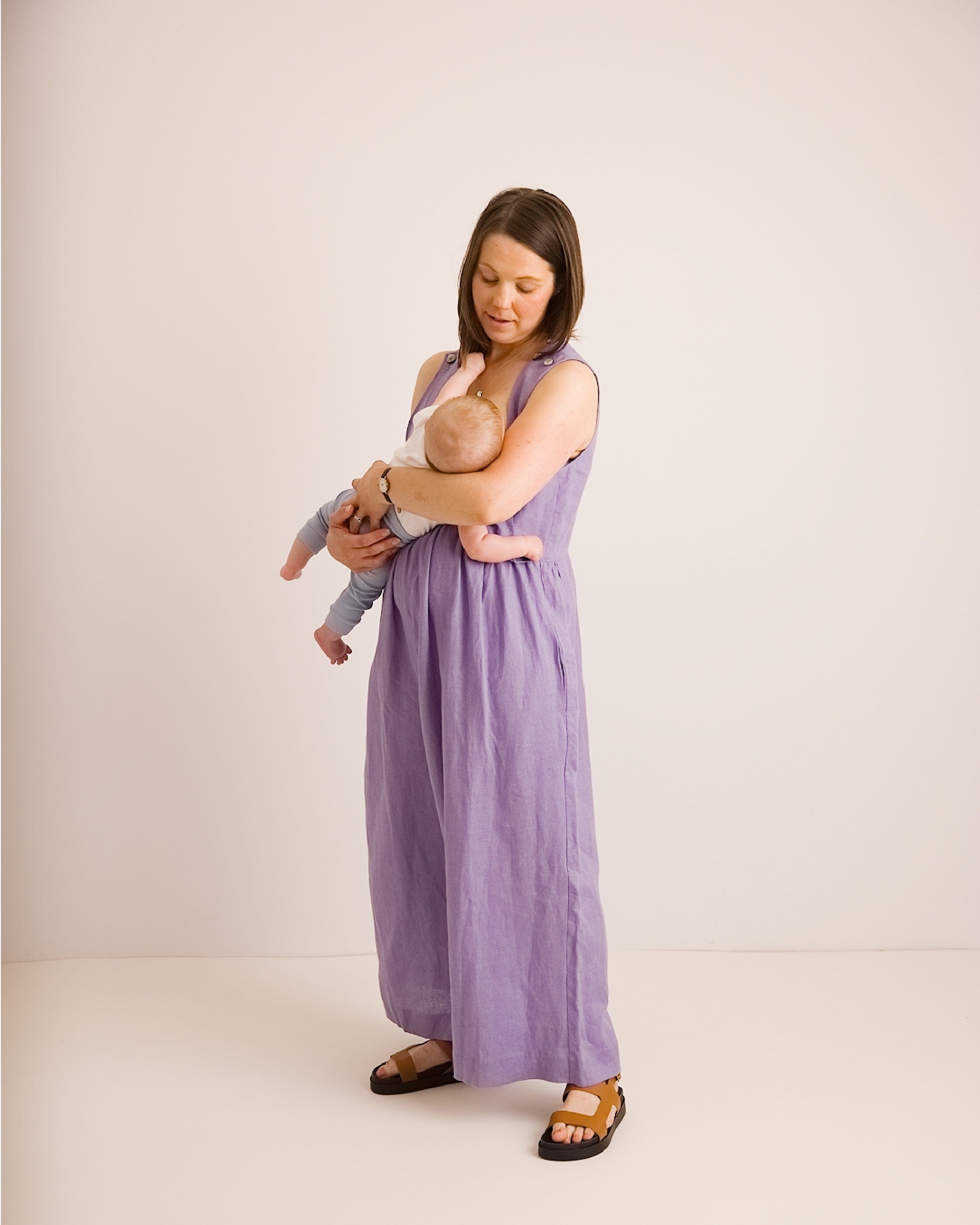 Ada Jumpsuit - Lavender Linen