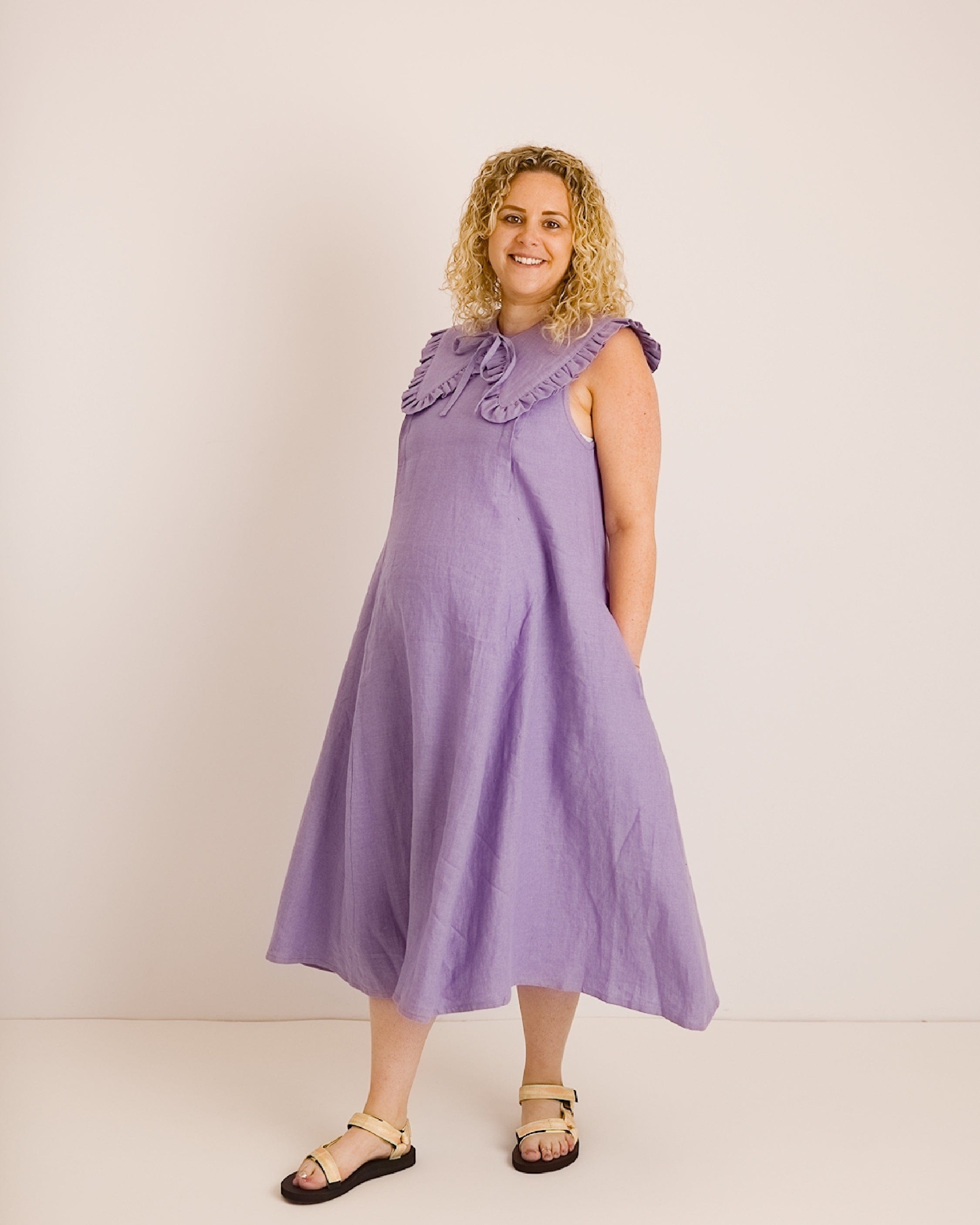 Lucy Dress - Lavender Linen