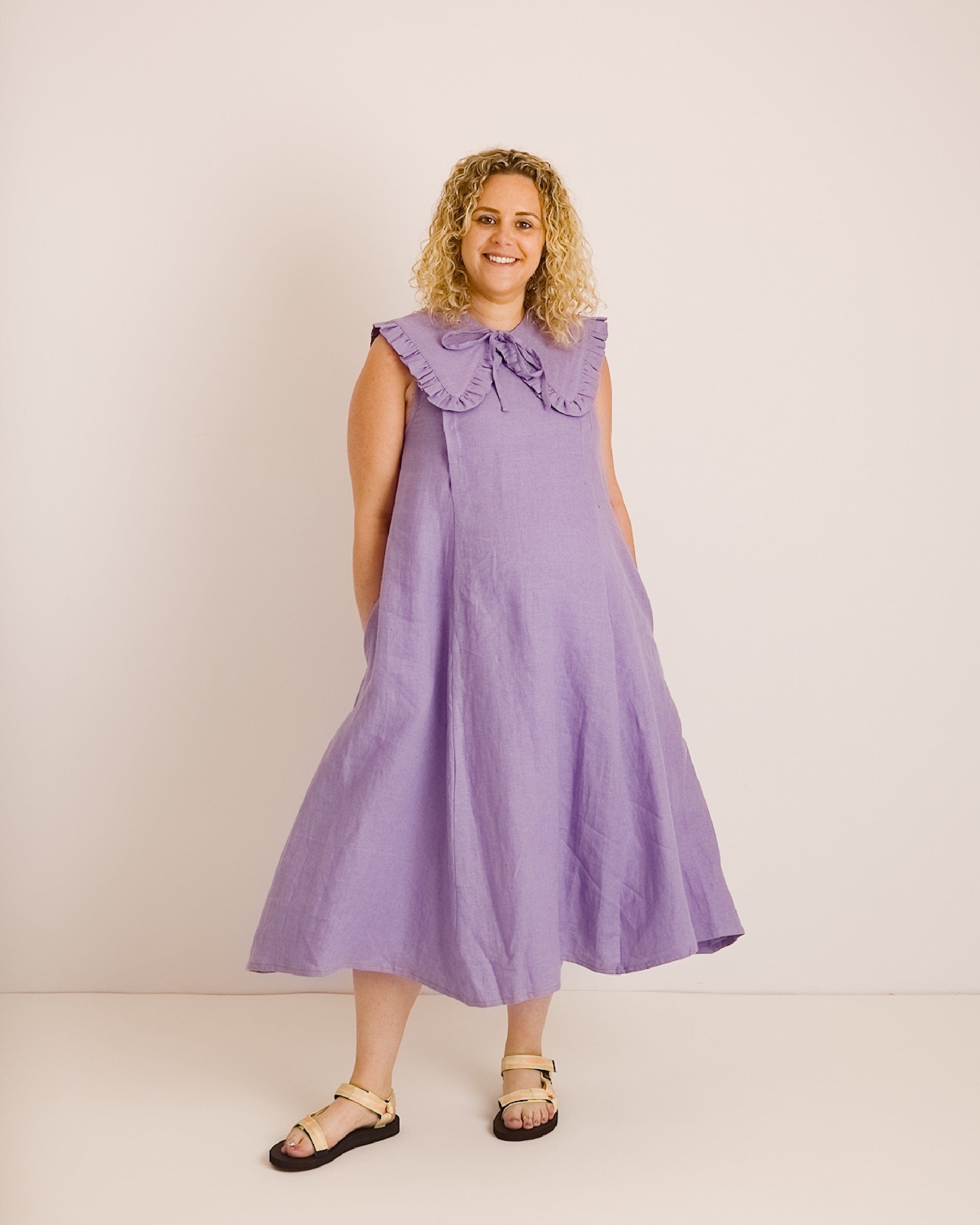 Lucy Dress - Lavender Linen