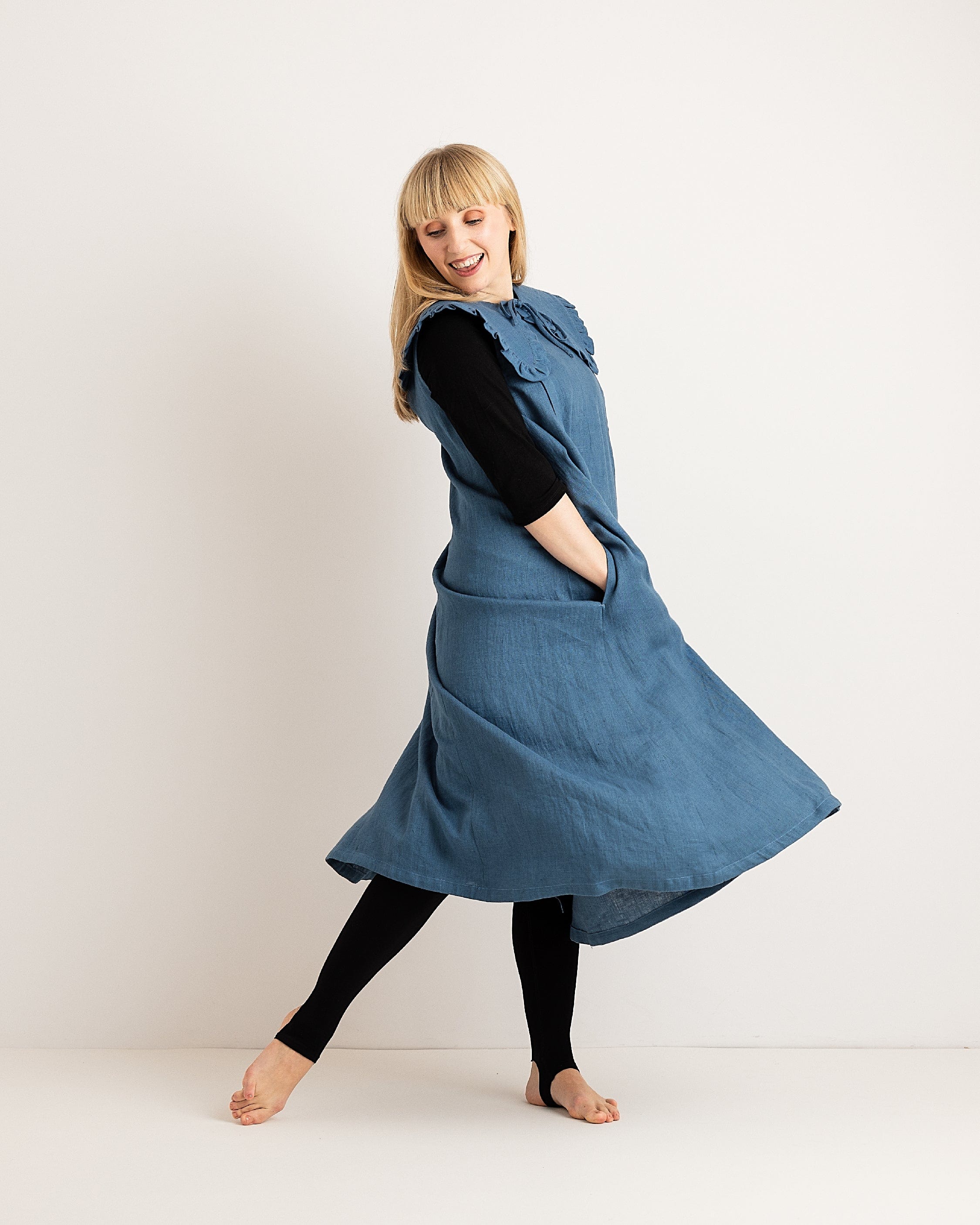 Lucy Dress - Aegean Blue Linen