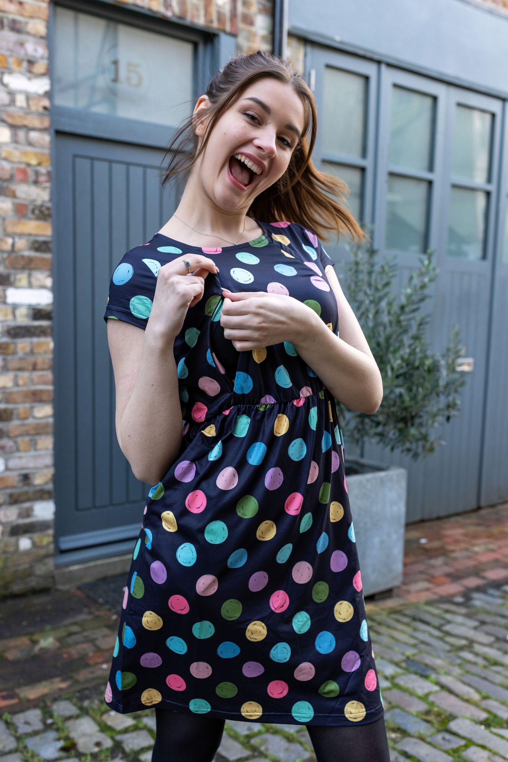 Knee Length Breastfeeding Dress - Shona Spot