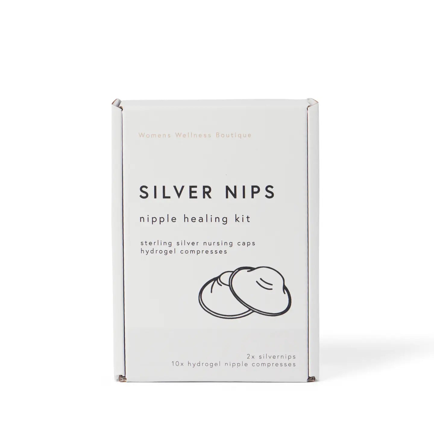 Silver Nips nipple healing kit packaging on a white background