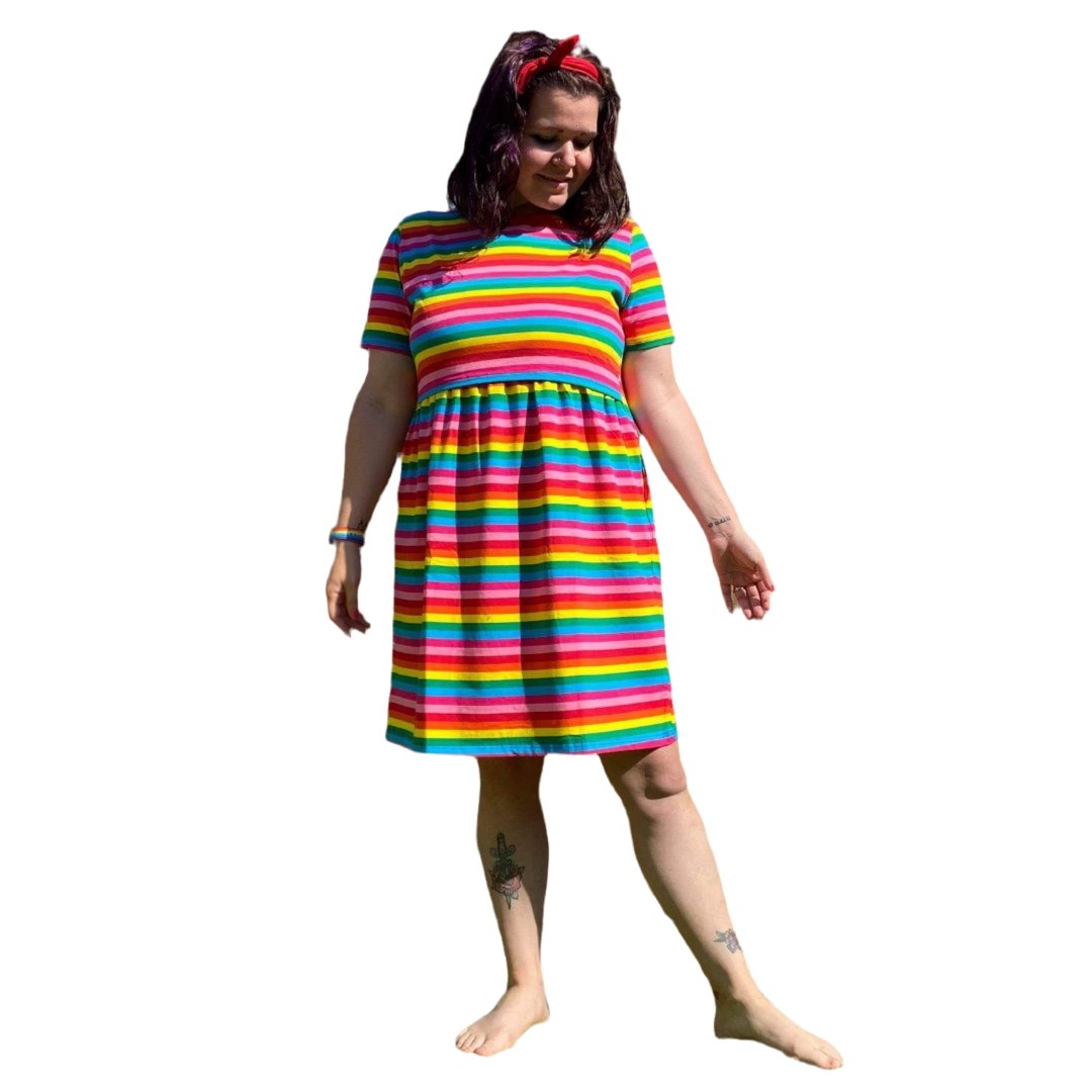 Breastfeeding Skater Dress - Rainbow