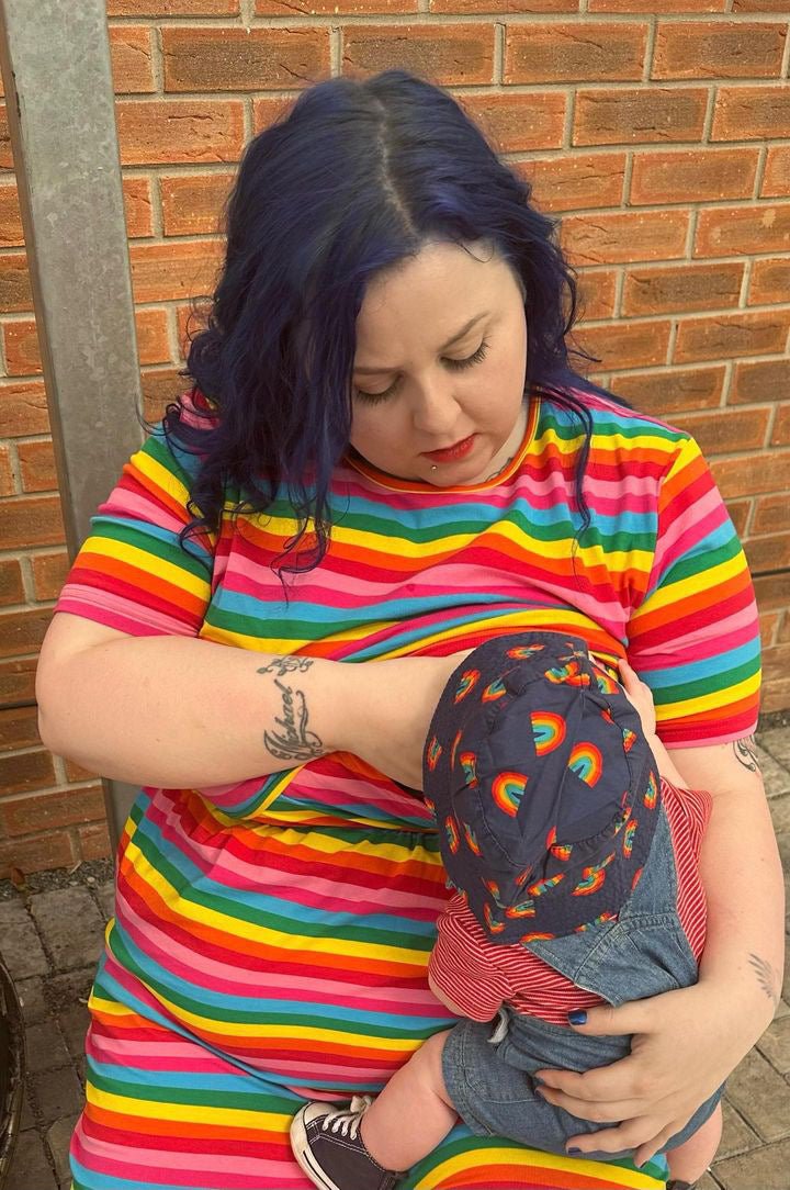 Breastfeeding Skater Dress - Rainbow