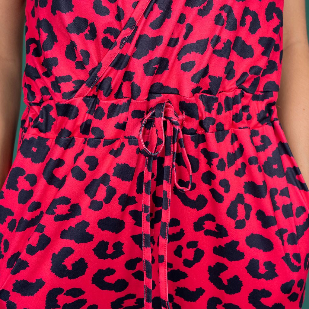 Breastfeeding Jumpsuit - Red Leopard