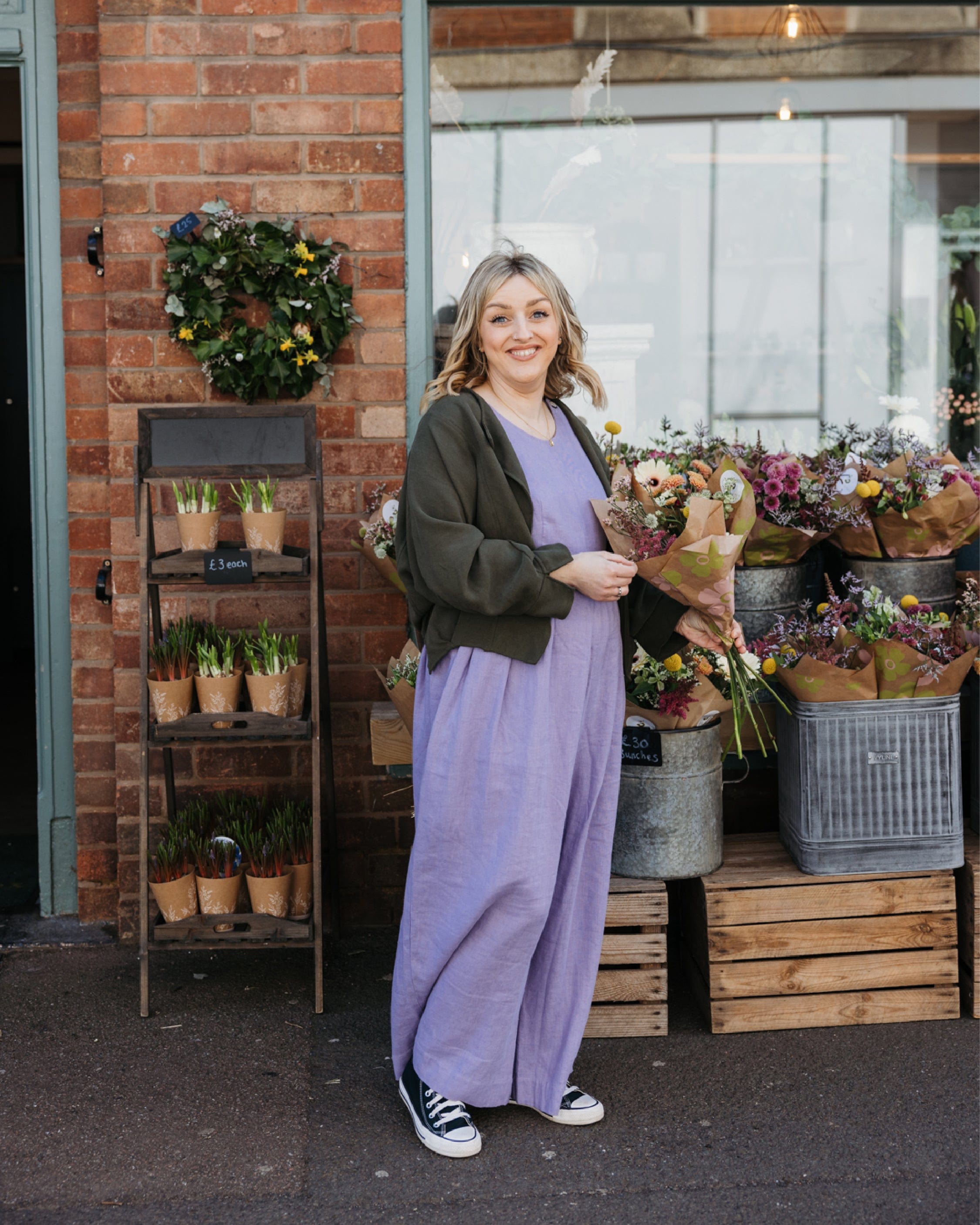 Ada Jumpsuit - Lavender Linen
