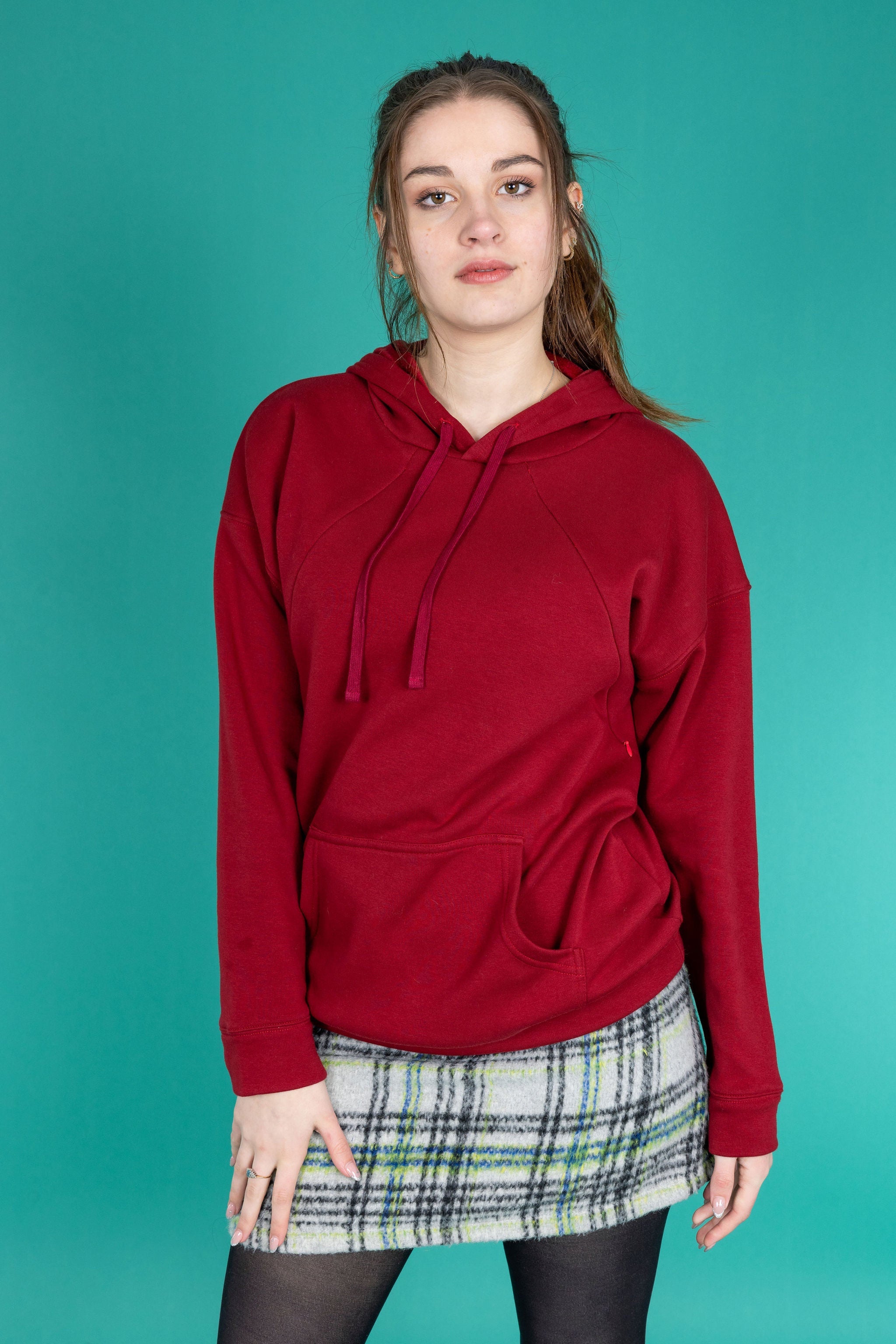 Breastfeeding Hoodie - warm fleece lined | burgundy