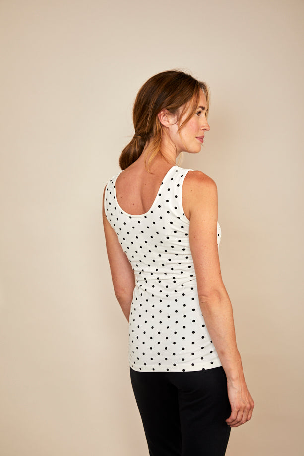 Nursing vest - White/Black Spots
