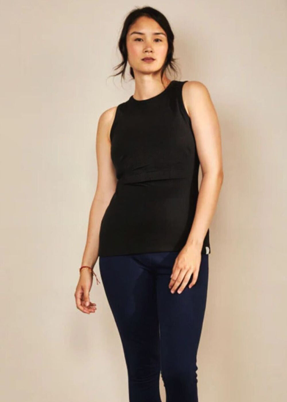 Nursing Rib Racer Vest - Black