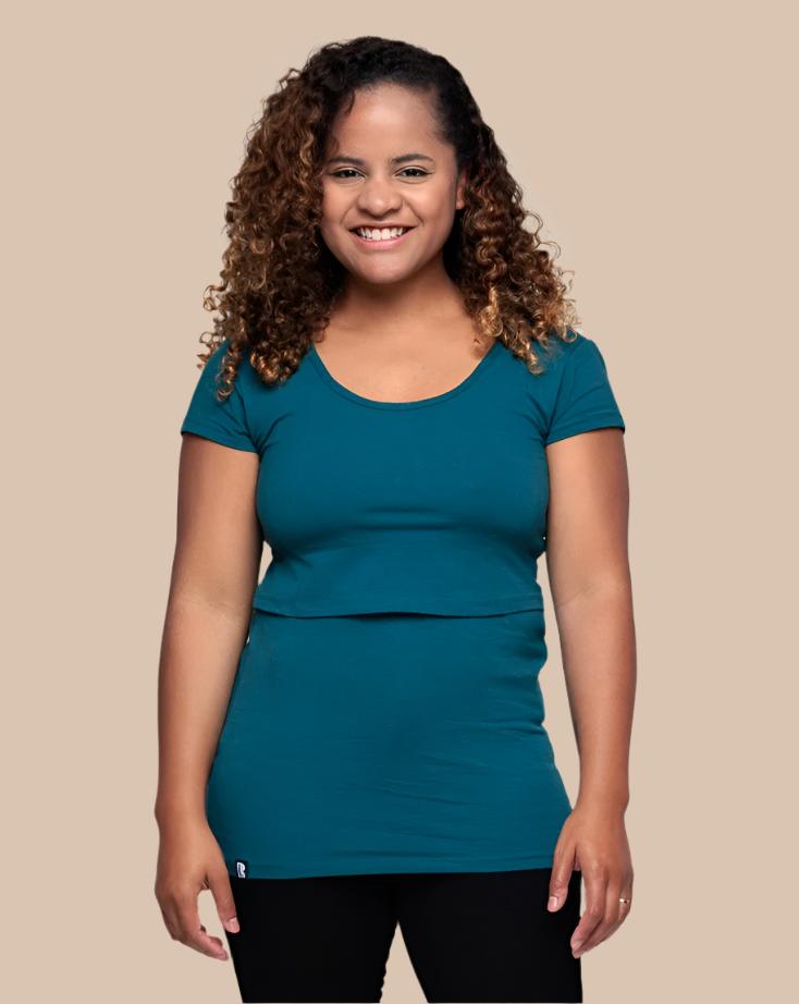 Nursing short sleeve t-shirt - Teal