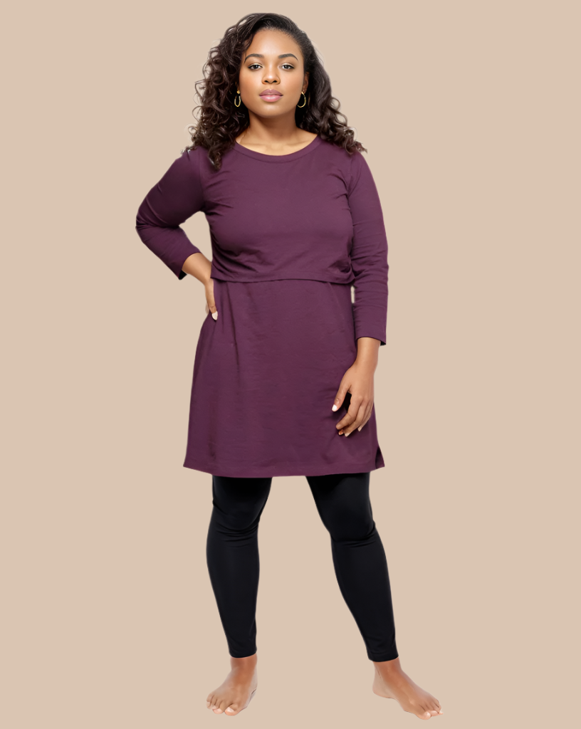 Nursing tunic dress - Plum