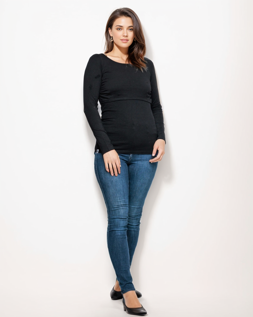 Nursing long sleeve t-shirt - Black