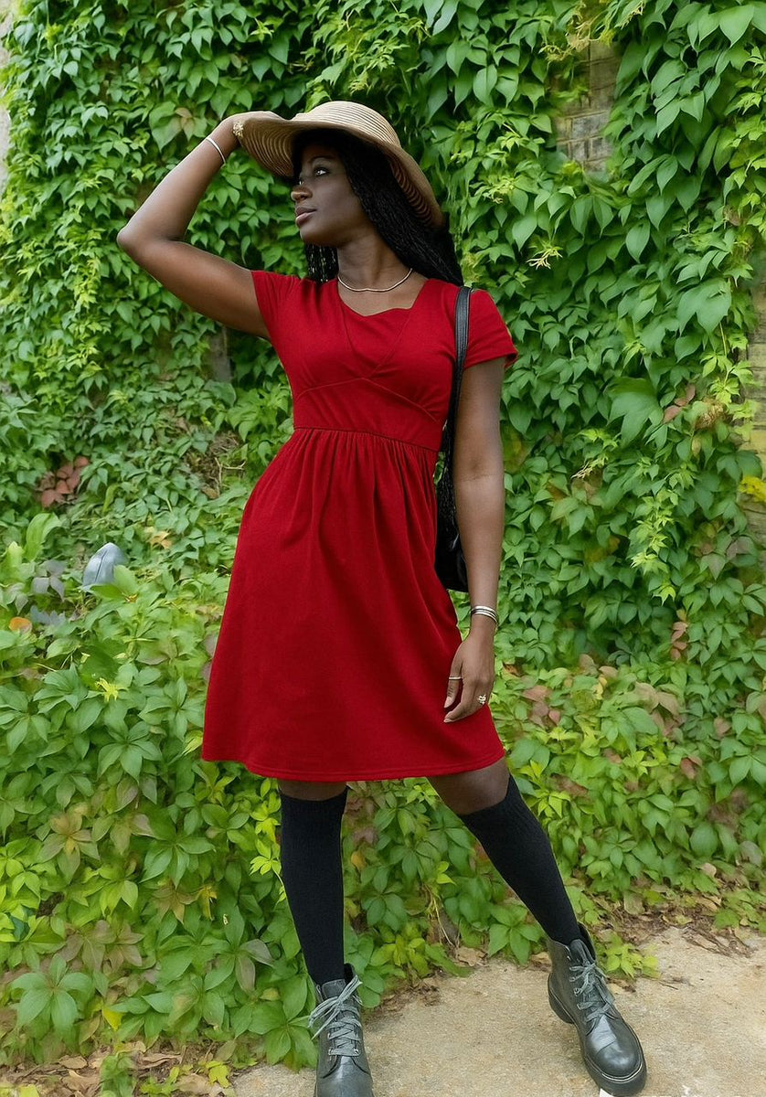 Burgundy Cotton Breastfeeding Dress | Free UK Delivery Burgundy Cotton Breastfeeding Dress | Free UK Delivery