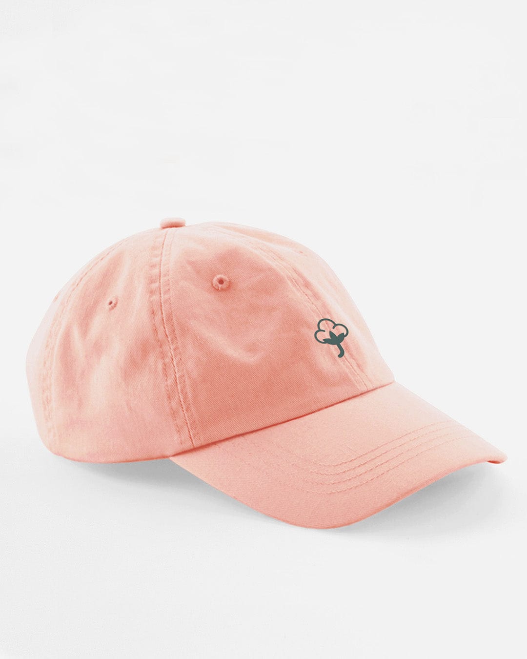 Cotton Flower Embroidery Peach Washed Cap - Accessories — accessories by JOURNY | Latchette