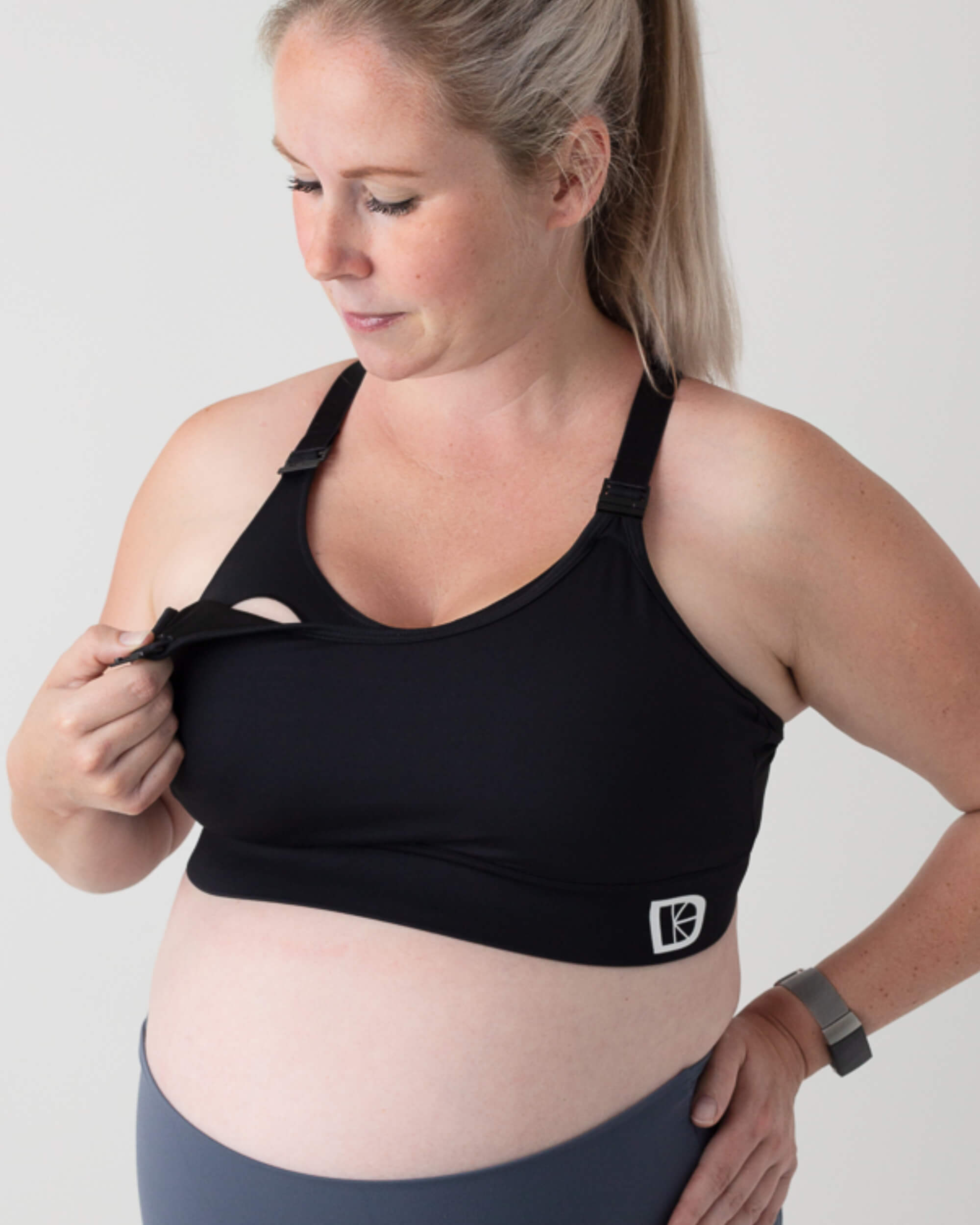 Maternity & Nursing Sports Bra | B–G Cup | Black