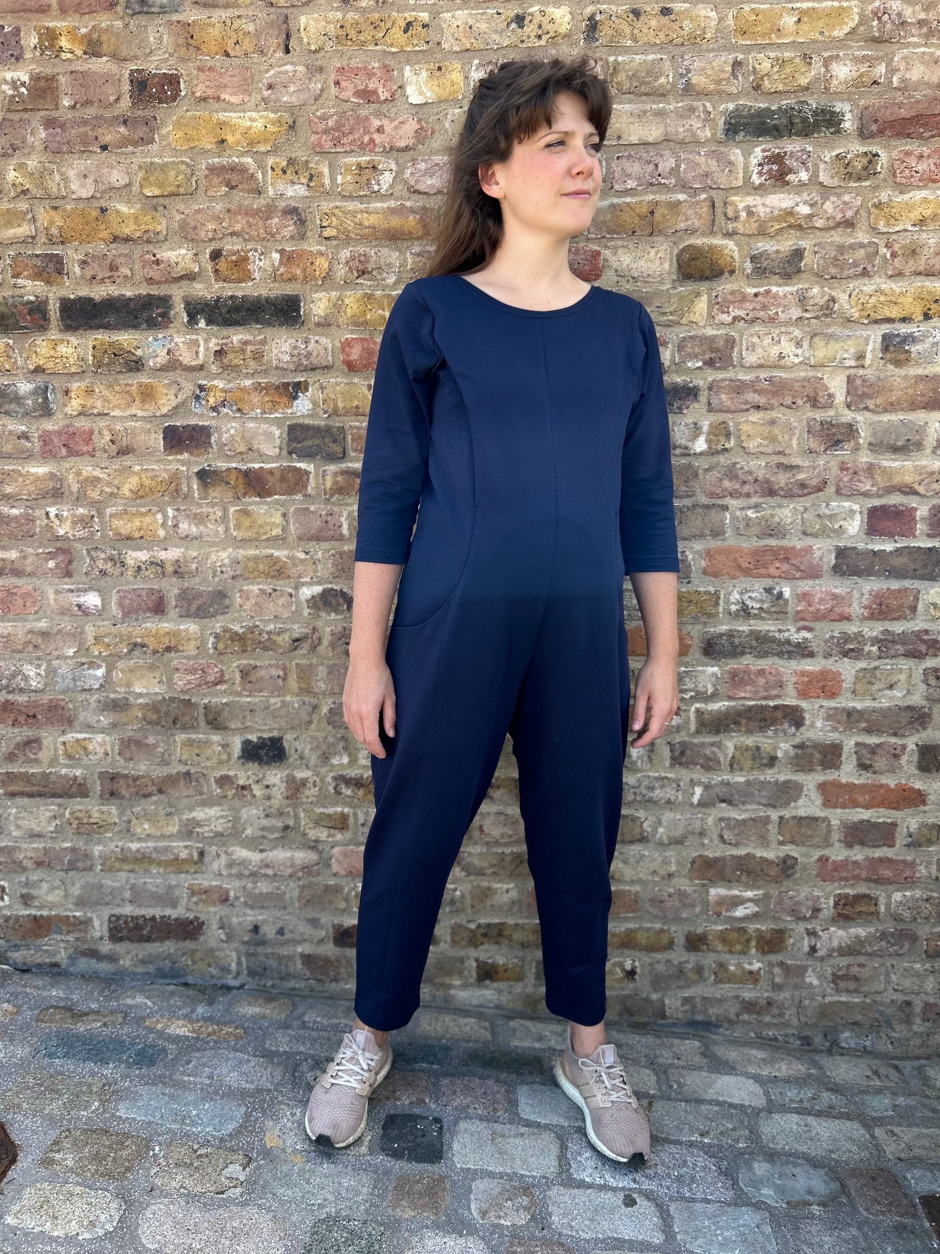Etta Jumpsuit - Navy Blue French Terry
