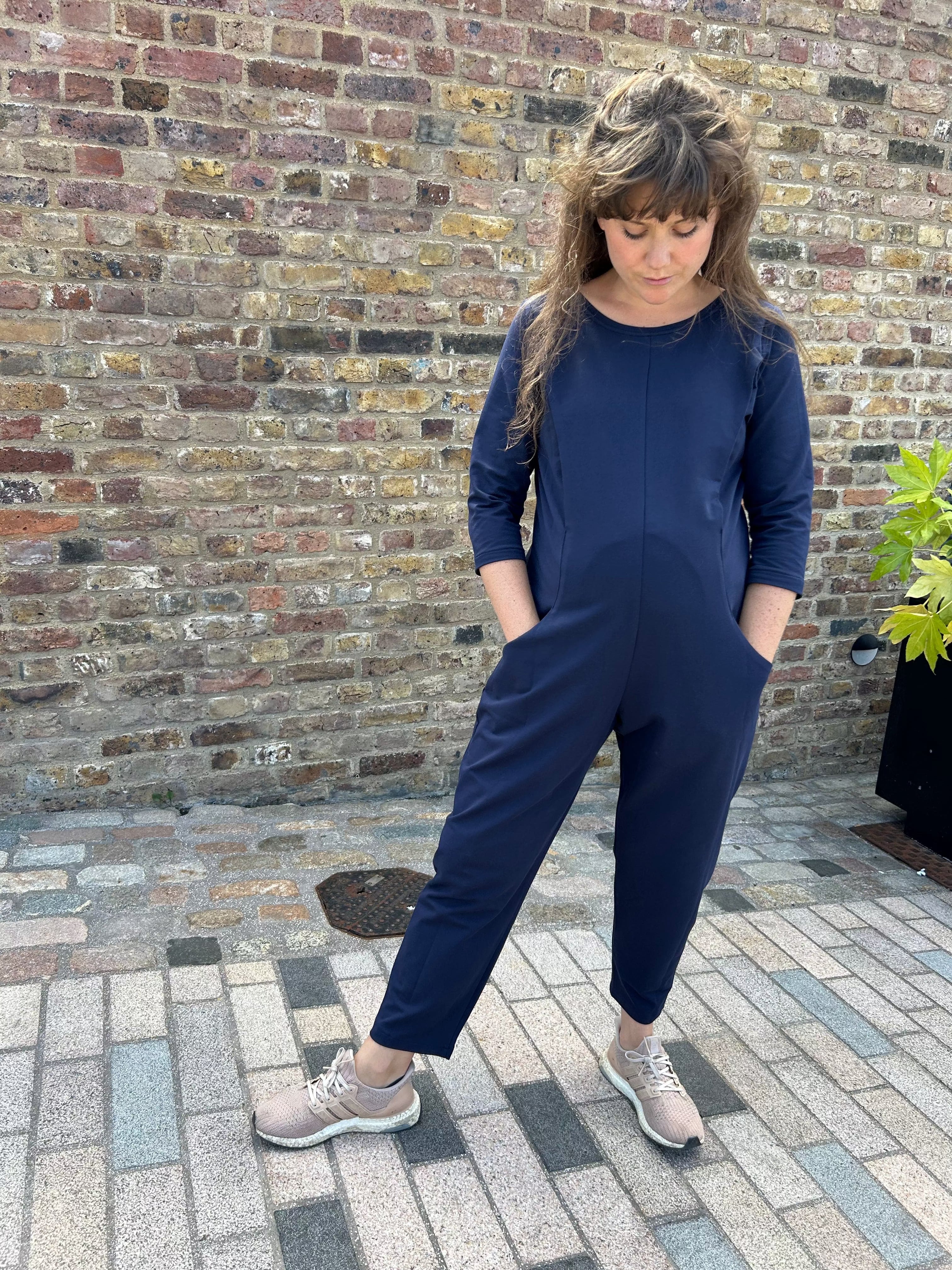 Etta Jumpsuit - Navy Blue French Terry