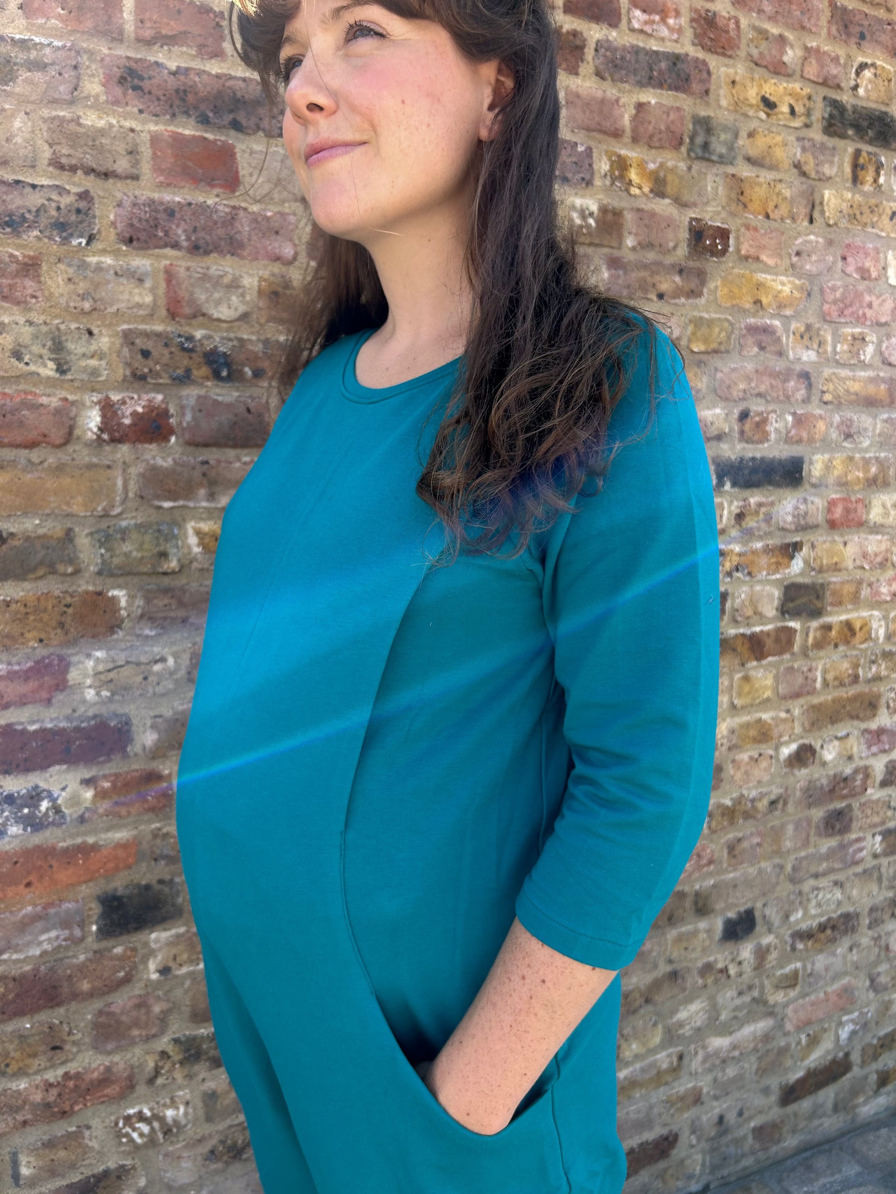 Etta Jumpsuit - Teal French Terry
